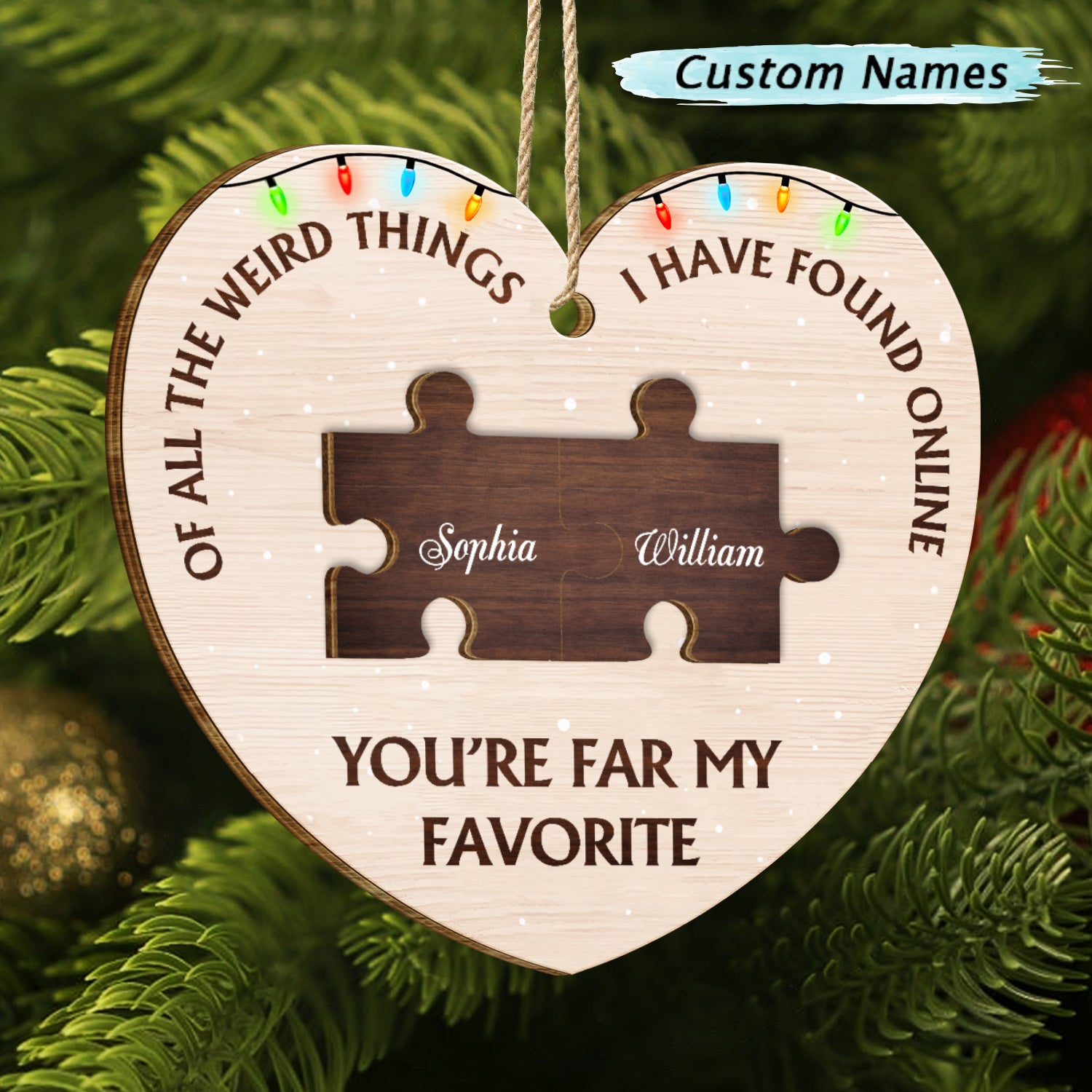 You're Far My Favorite Personalized Family Christmas Ornament, Christmas Decor