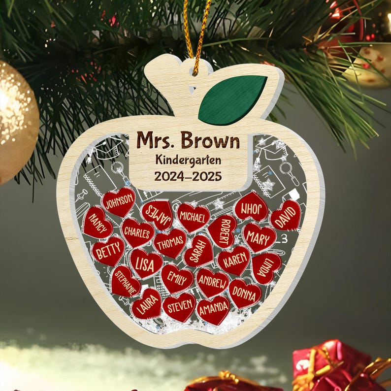 Personalized Teacher Appreciation Gifts, Christmas Shaker Ornament, Personalized Teacher Gifts