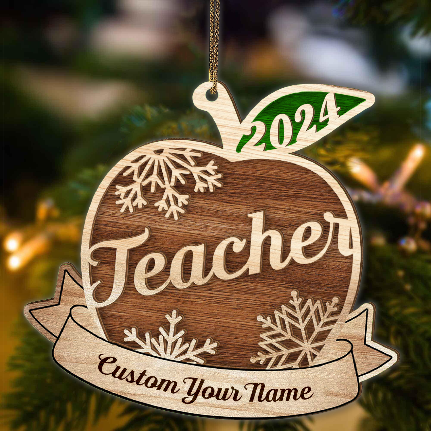 Personalized Teacher Appreciation Wooden Ornament, Teacher Appreciation Gifts, Teacher Ornament