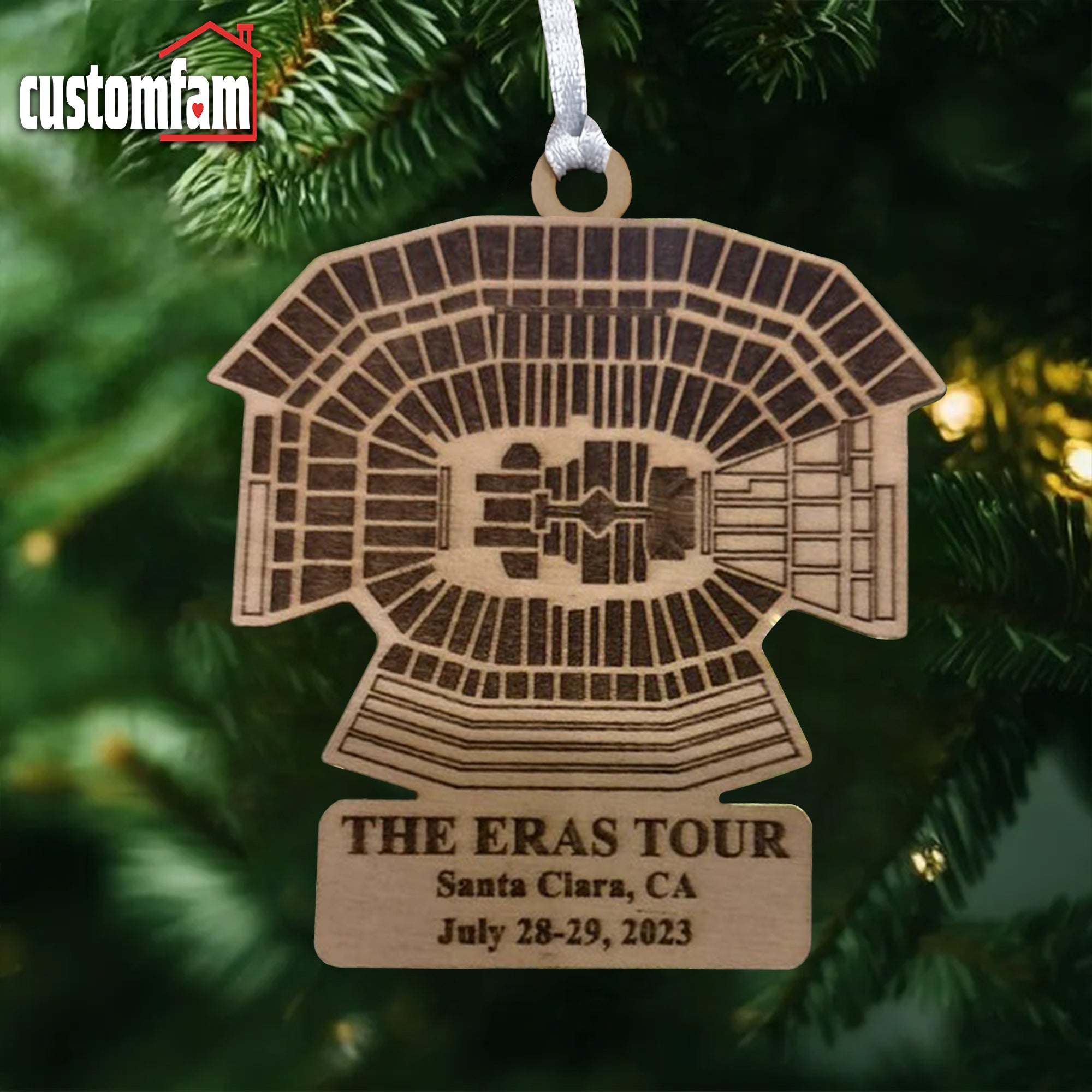 The Eras Tour Santa Clara Stadium Personalized Christmas Ornament, Gift For Swifties