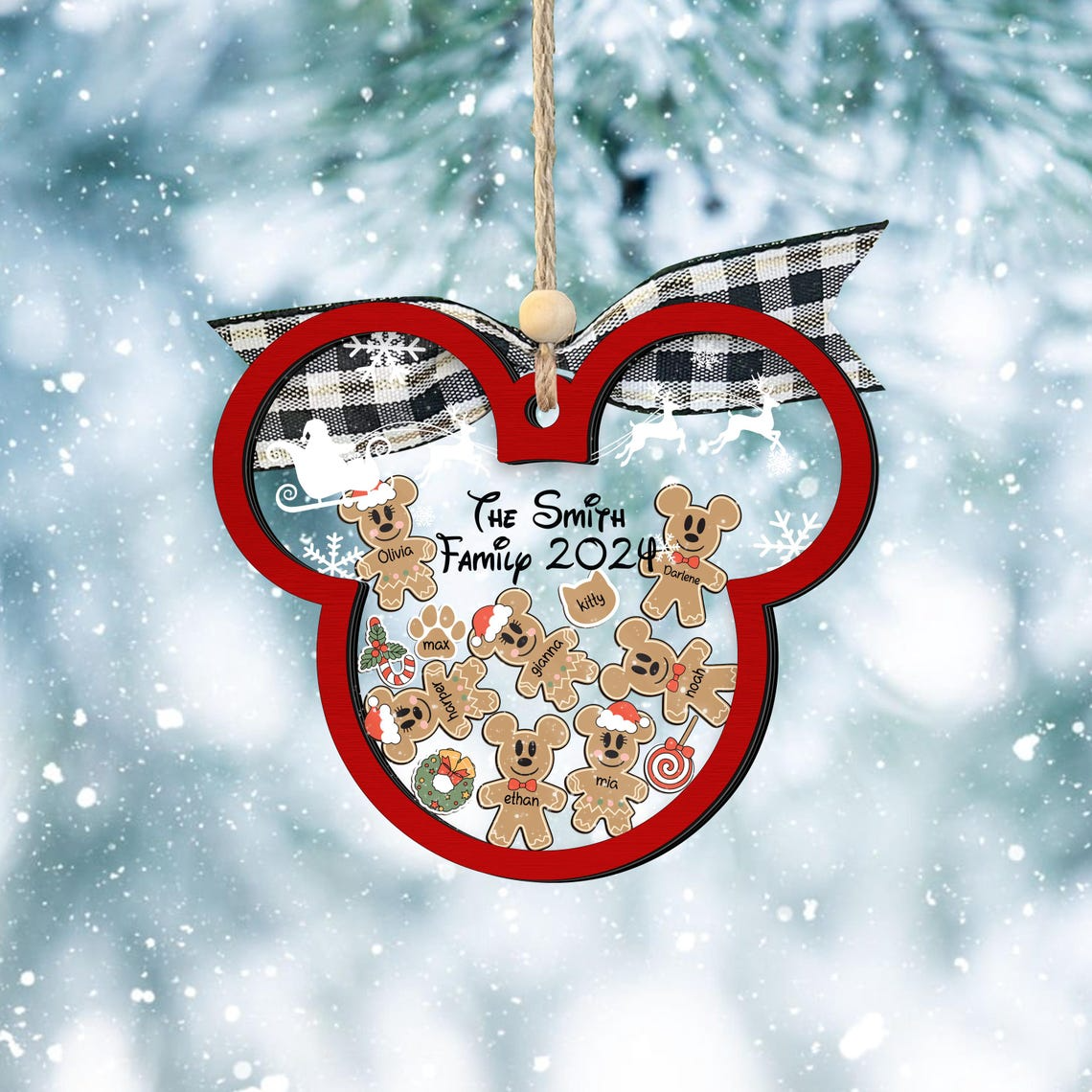 Personalized Gingerbread Family Shaker Ornament, Cookie Christmas Ornaments, Christmas Gift