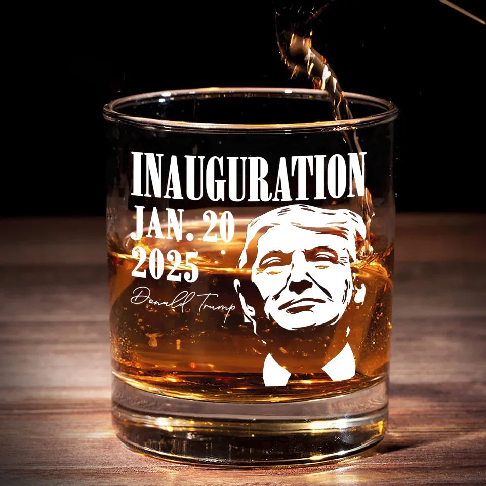 Inauguration Day Jan.20 2025 Whiskey Glass, Trump2024 Wine Glass, Cool Christmas Gifts For Dad