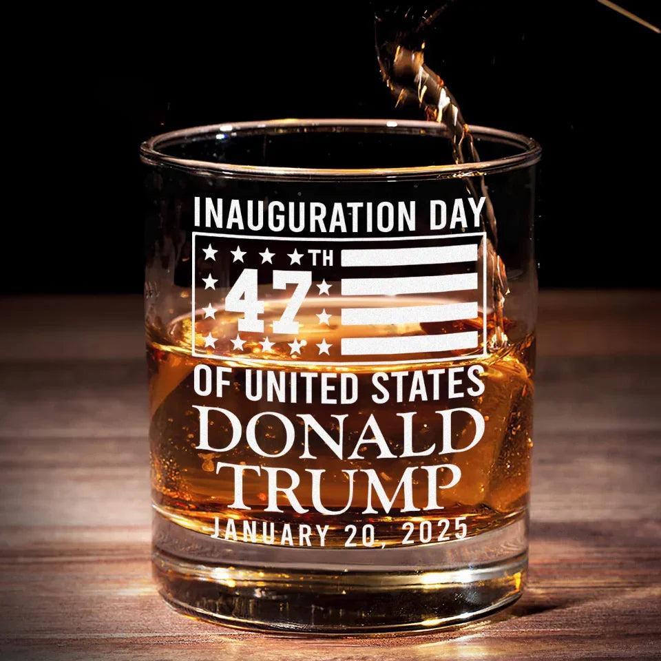 Inauguration Day January 20 2025 Whiskey Glass, Trump2024 Old Fashioned Glass, Cool Christmas Gifts For Dad