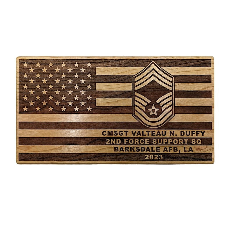 Custom Engraved Personalized Military Plaque - Promotion - PCS - Going Away Gift - Retirement - Air Force, Army, Marines, Navy, Space Force