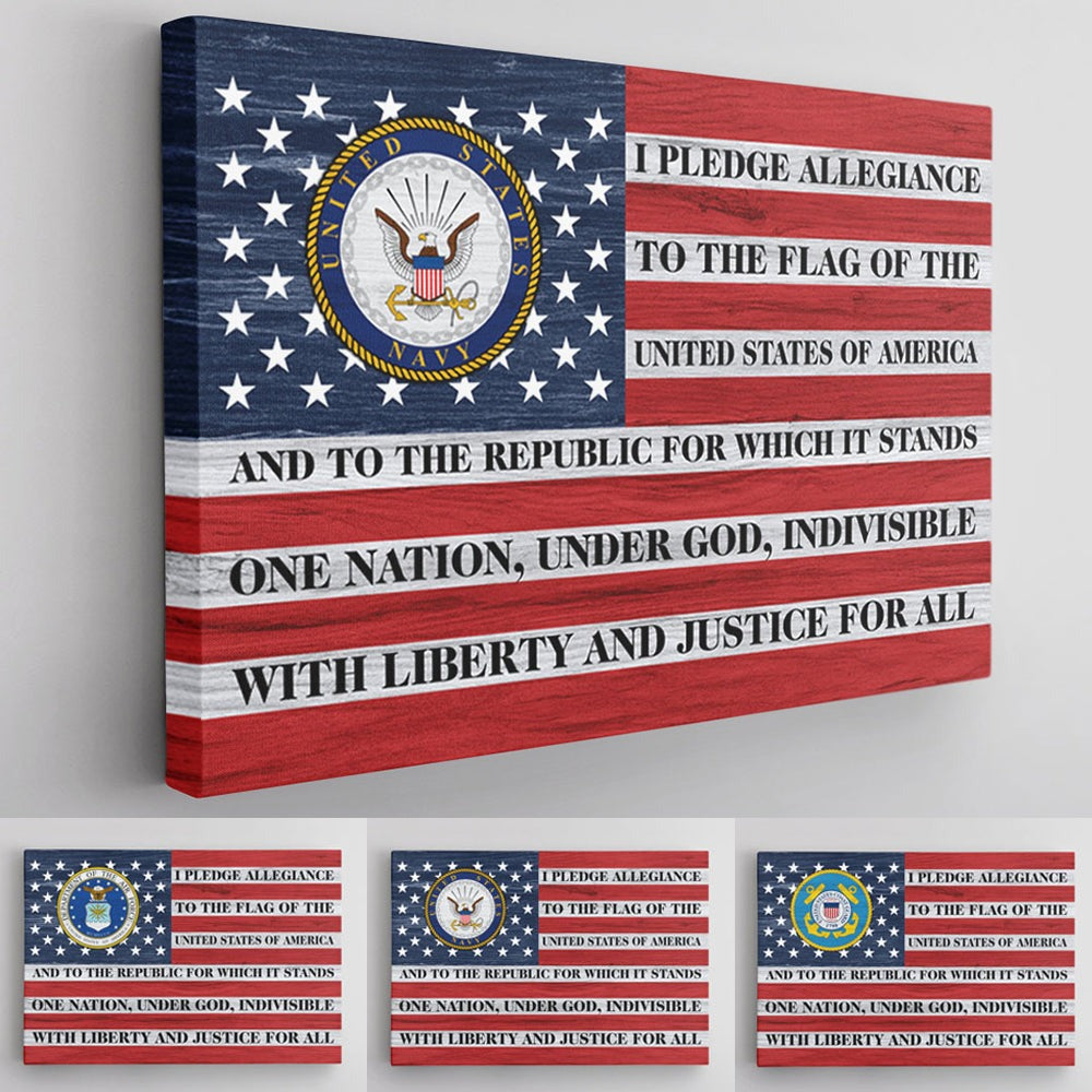 Us Military, I Pledge Allegiance To The Flag Veteran Canvas