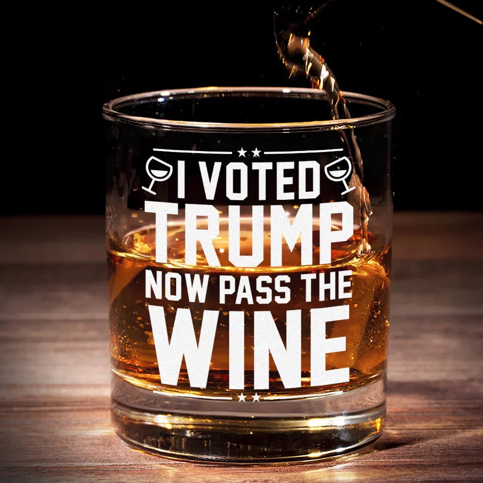 I Voted Trump2024 Whiskey Glass, 47th US President Old Fashioned Glass, Cool Christmas Gifts