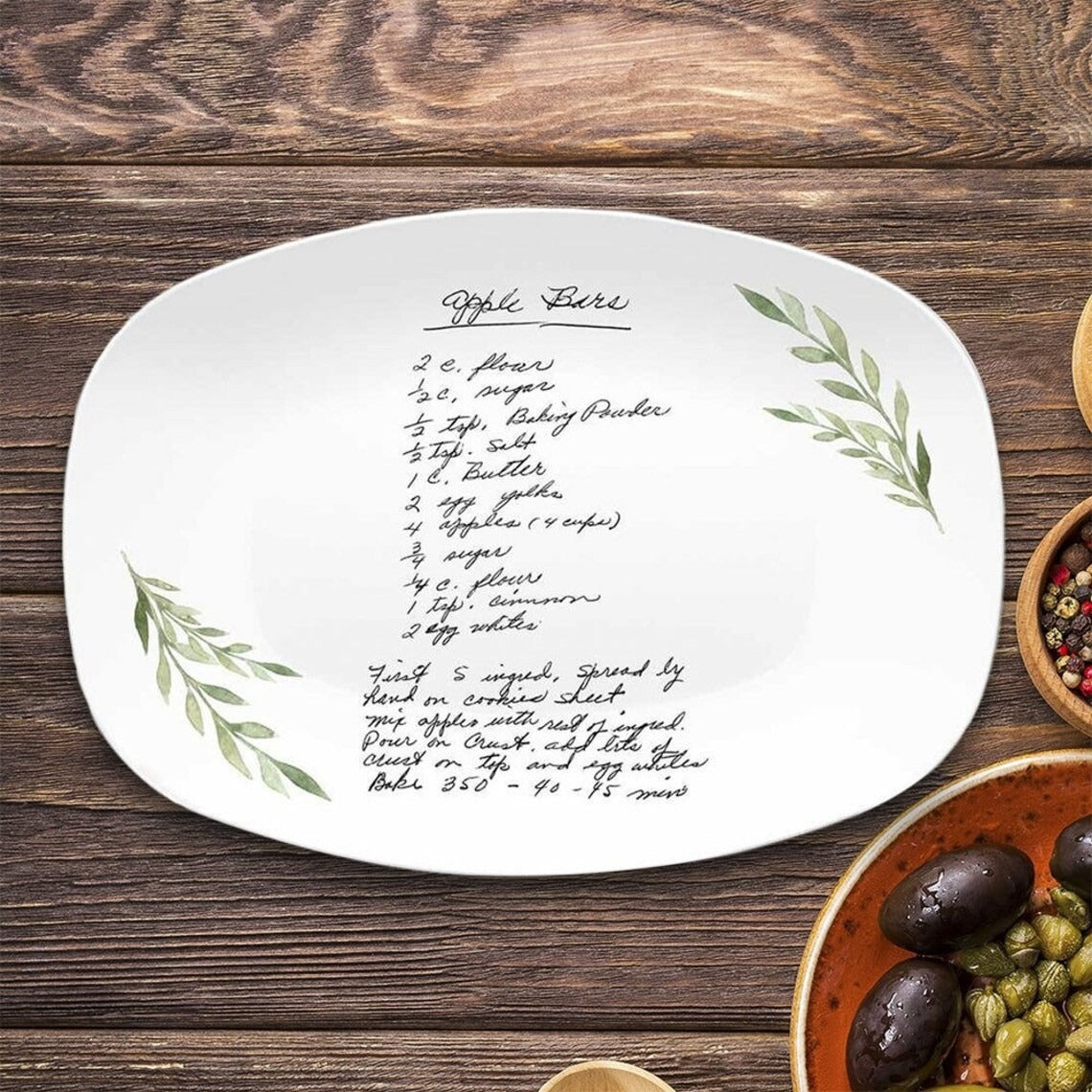 Personalized Handwritten Family Recipe Platter For Mom Grandma, Custom Handwriting Recipe Platter, Family Recipe Keepsake, Christmas Gift