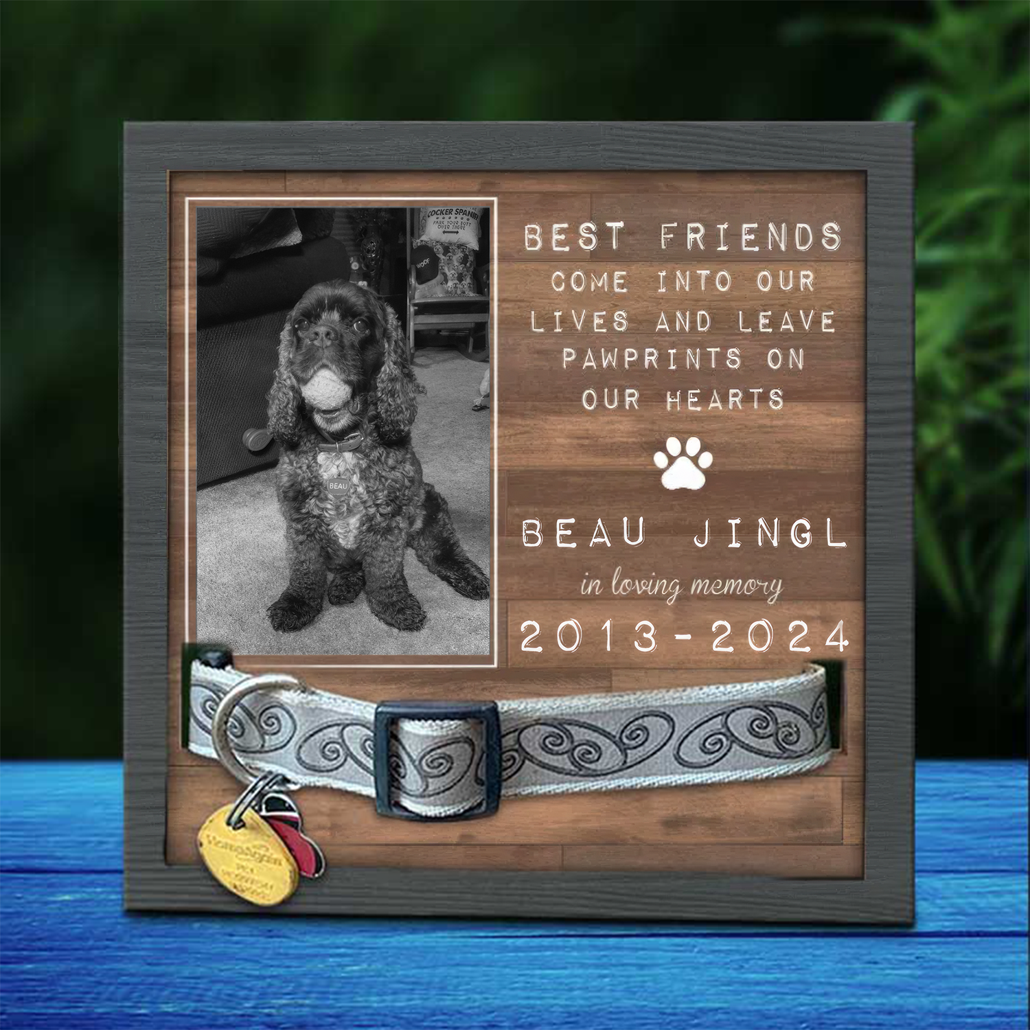 In Loving Memory Custom Dog Memorial Picture Frame, Gifts For Loss Of Dog