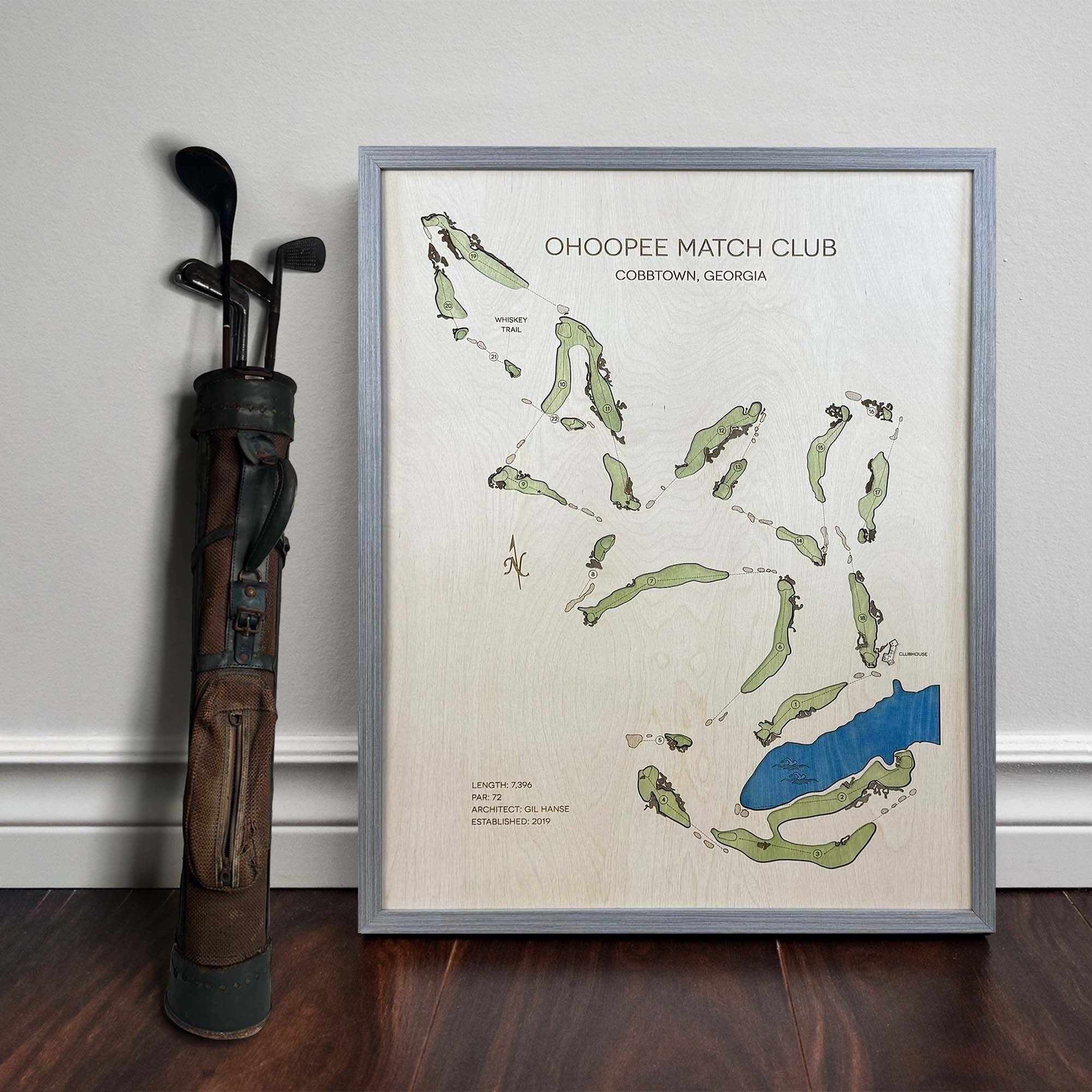 Ohoopee Match Club Custom Golf Course Map, Golf Art, Golf Wood Sign, Gifts For Golf Lovers