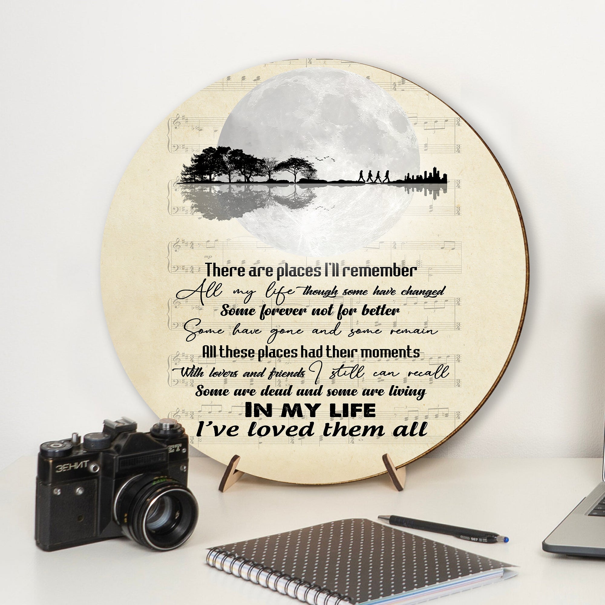 In My Life Lyrics Black Guitar Wall Art For Music Fan Wood Sign