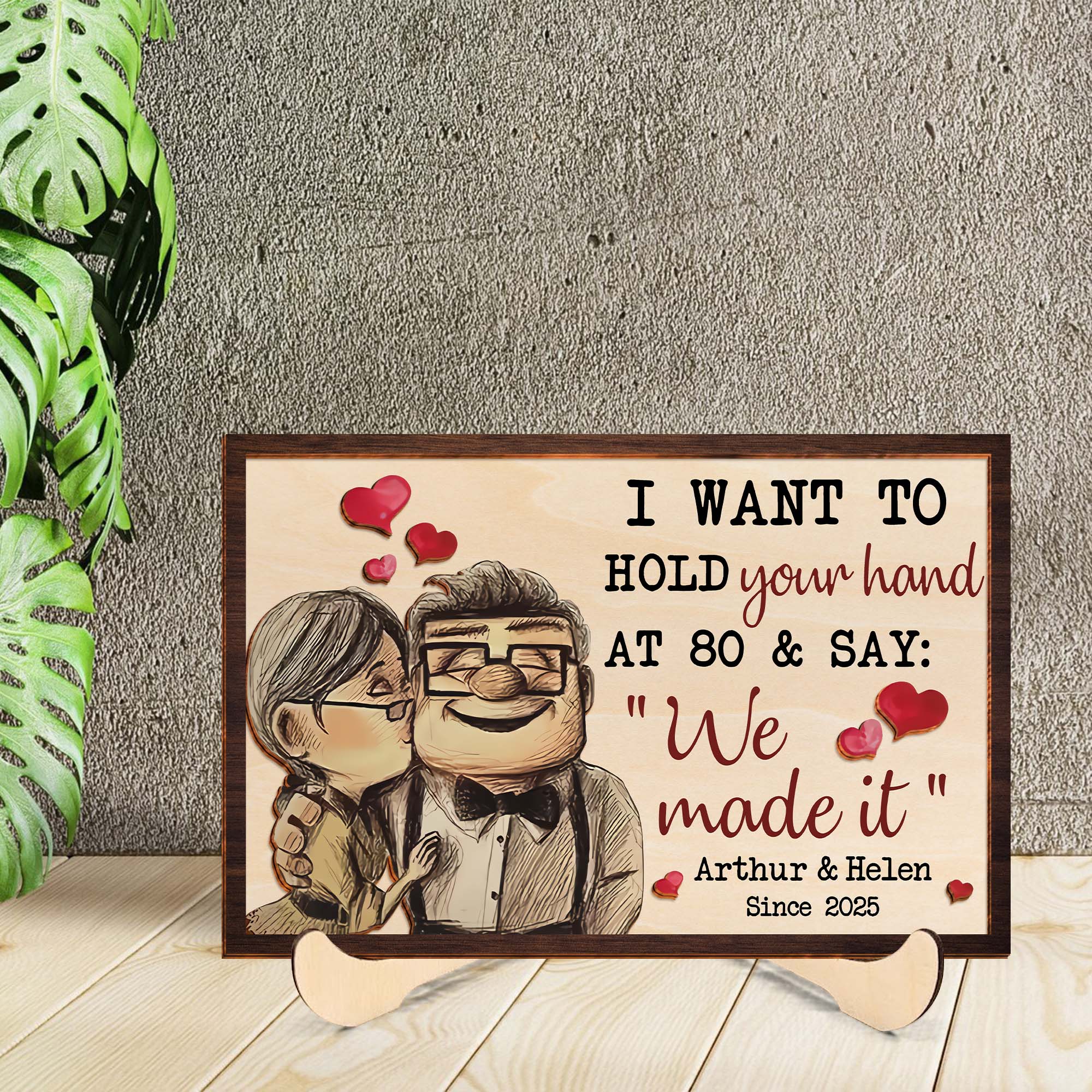 I Want To Hold Your Hand Custom Wood Sign, Valentine Wood Sign, Anniversary Gift For Couple