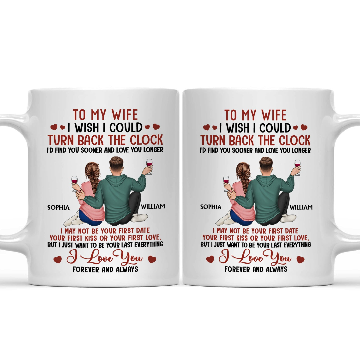 I Wish I Could Turn Back The Clock Mug, Couples Coffee Mugs, Couple Valentine Gift, Wedding Anniversary Gifts