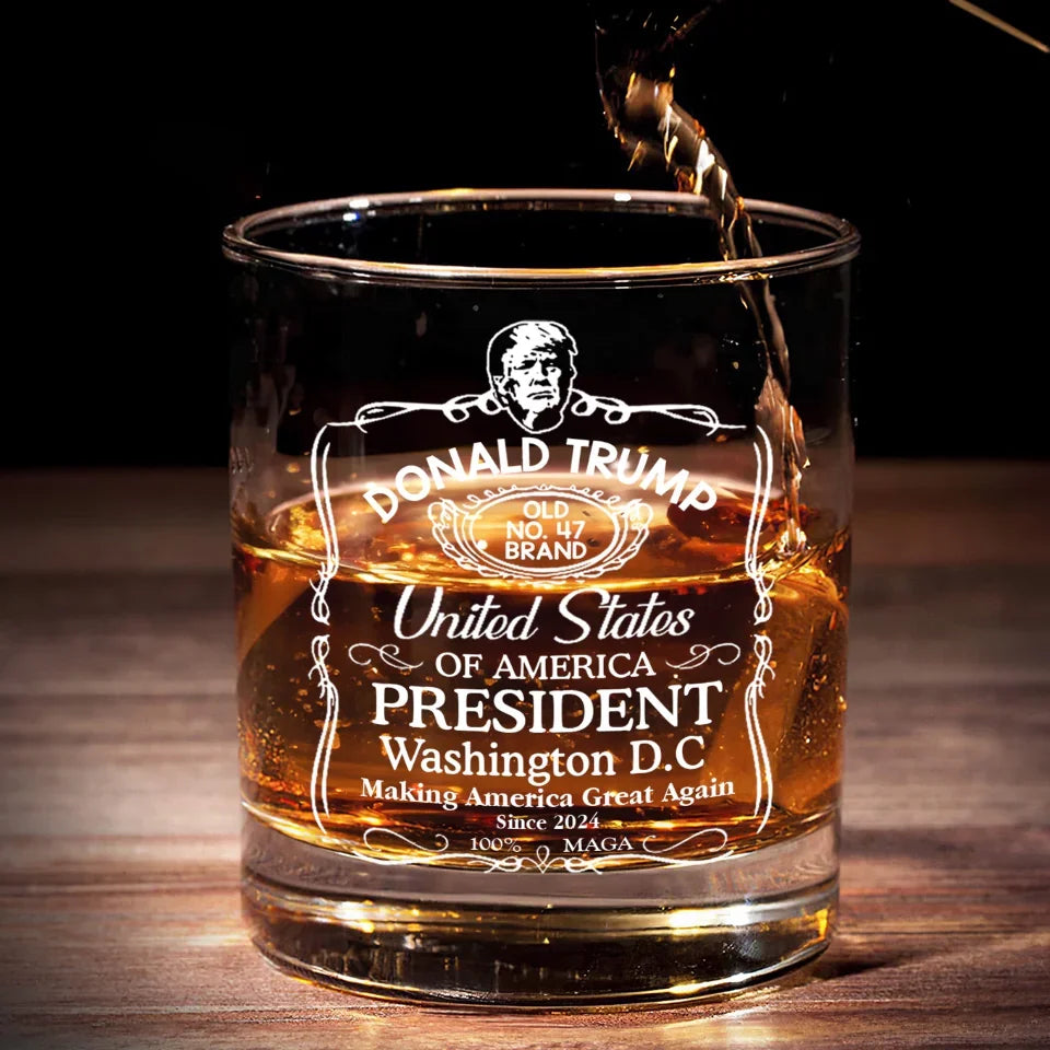 Trump2024 America Great Again Whiskey Glass, Wine Cup, Presents For Dad