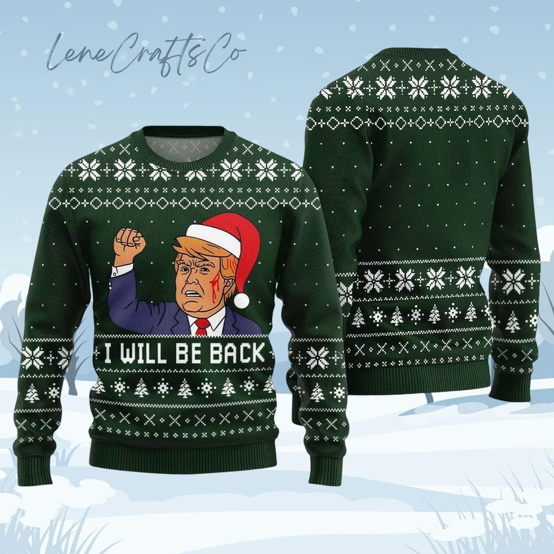 TrumpFight Ugly Sweater, Political Ugly Christmas Sweater, Funny Political Shirts