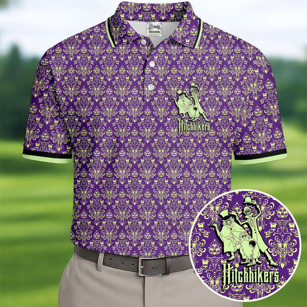 Hitchhikers Horror Character Polo Shirt, Golf Shirts For Men, Halloween Shirts For Men