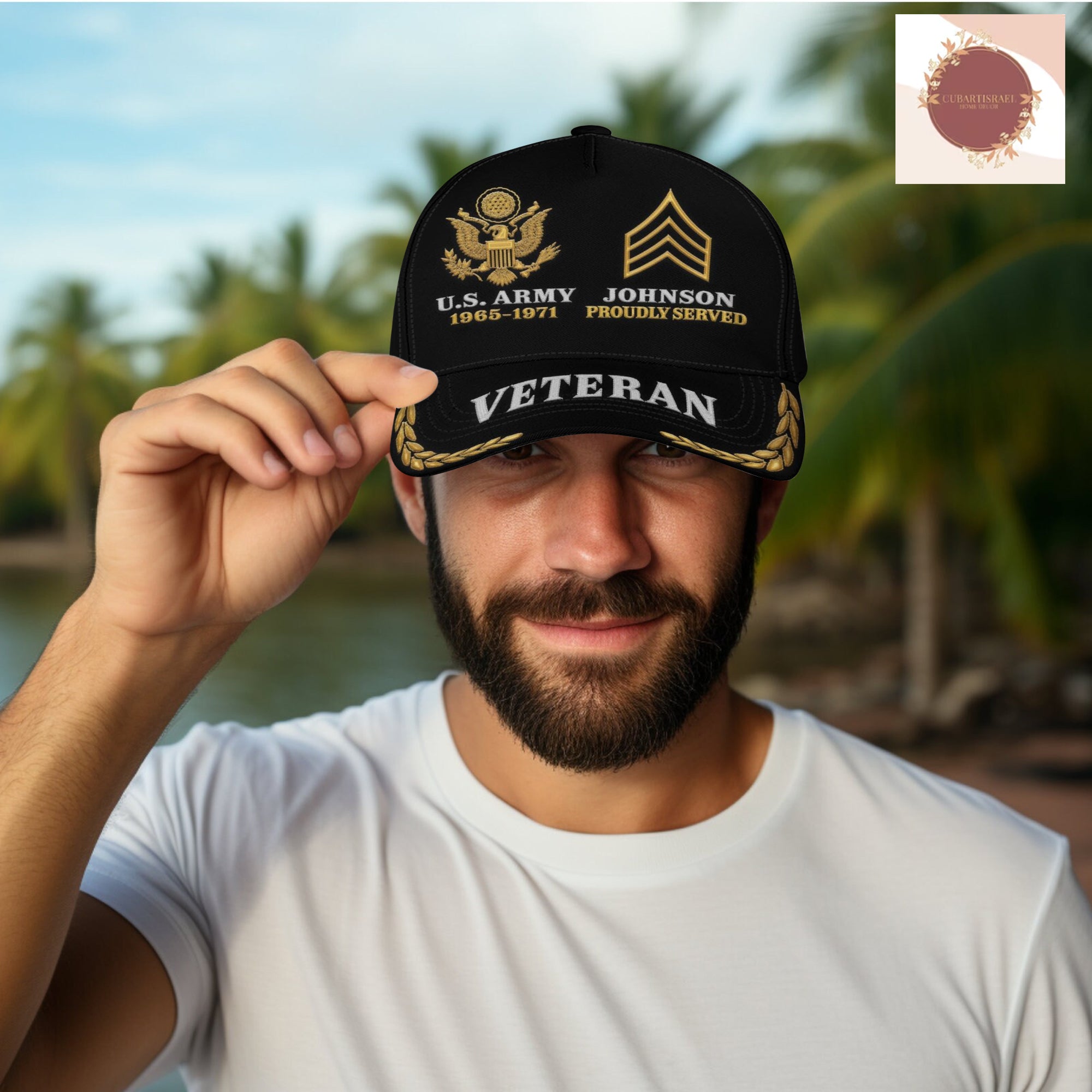 Personalized Embroidered Military Baseball Cap, Dad Hat, Veteran Gift