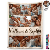 Personalized Couple Blanket, Custom Photo Fleece Blanket, Valentine's Day Blanket, Couple Valentine Gift