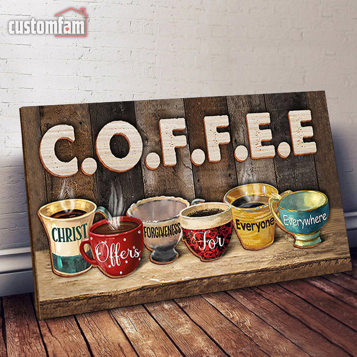 2 Layered Coffee Christ Wooden Sign, Coffee Wall Decor