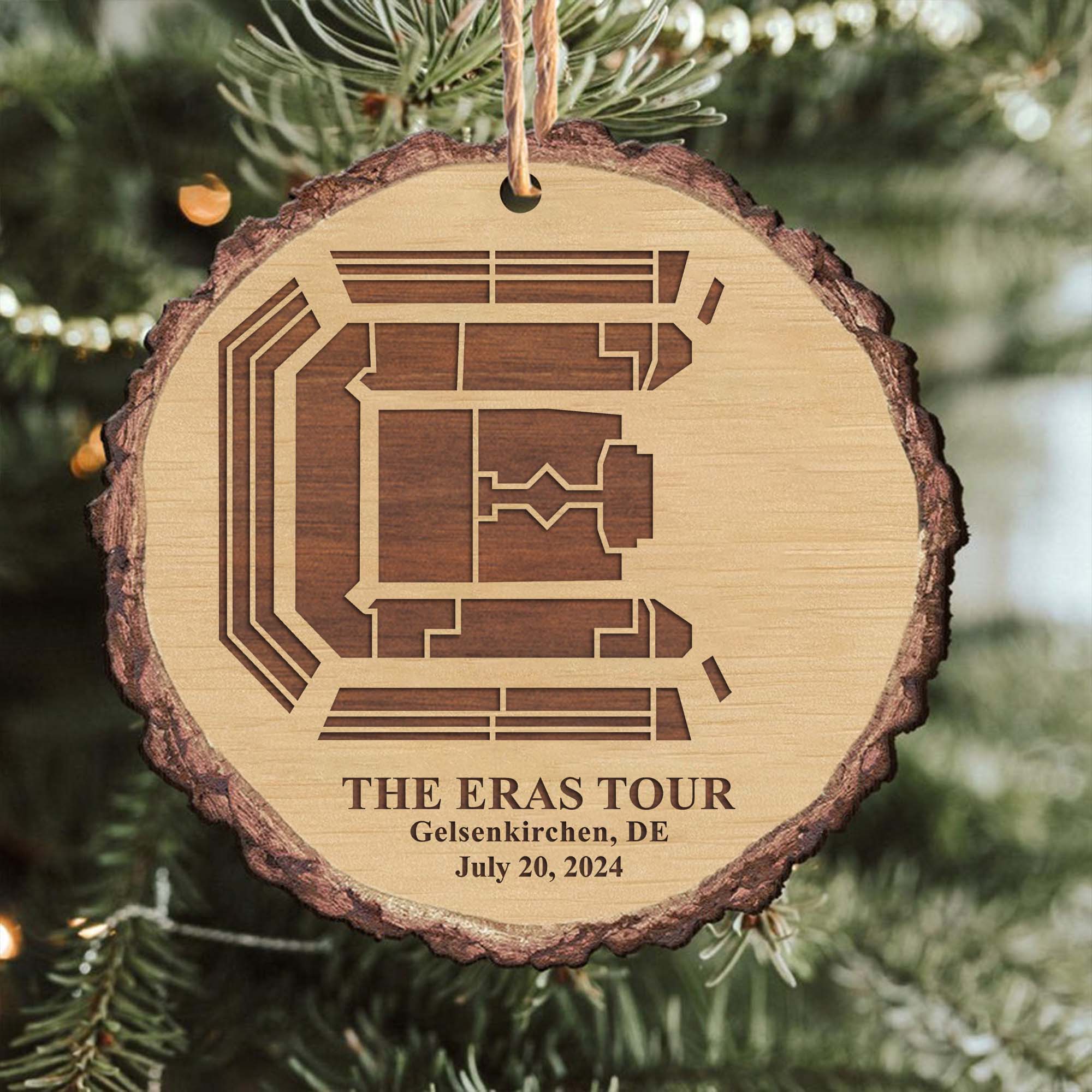 The Eras Tour Gelsenkirchen Stadium Personalized Christmas Wood Ornament, Gift For Swifties