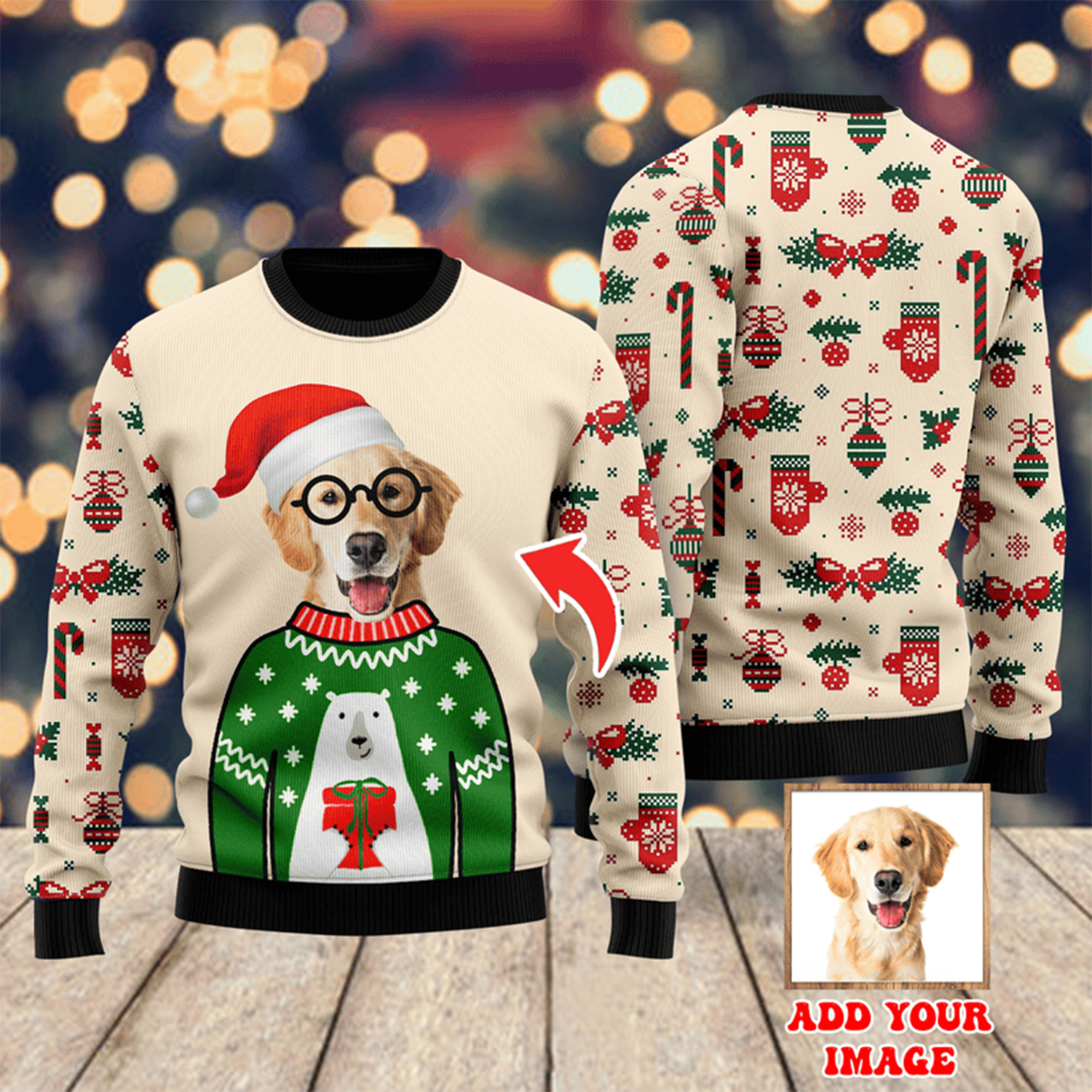 Custom Photo Funny Christmas Ugly Sweater, Dog Christmas Sweater, Christmas Gifts