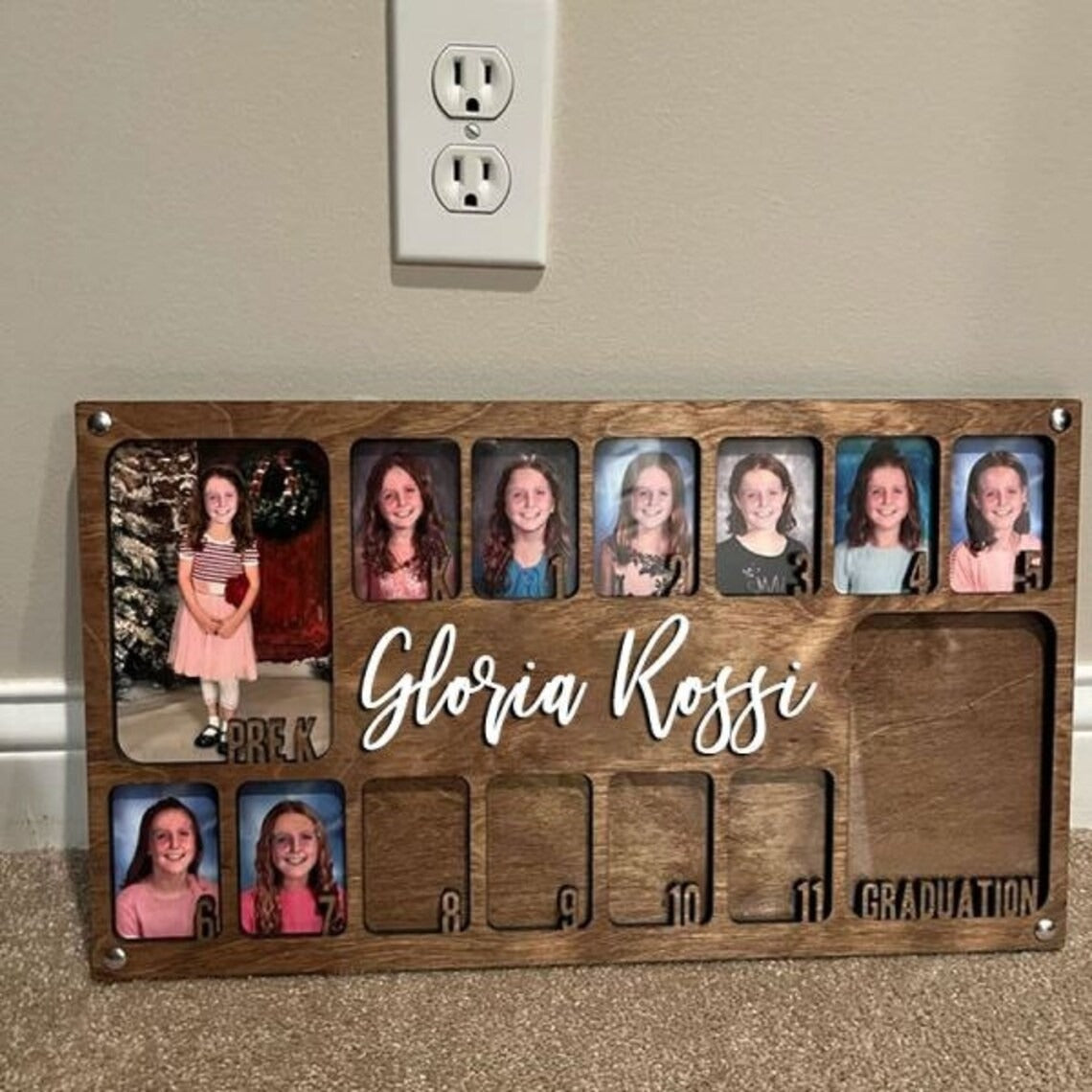 Personalized Pre K to Graduation School Picture Frame, Back to School Gift