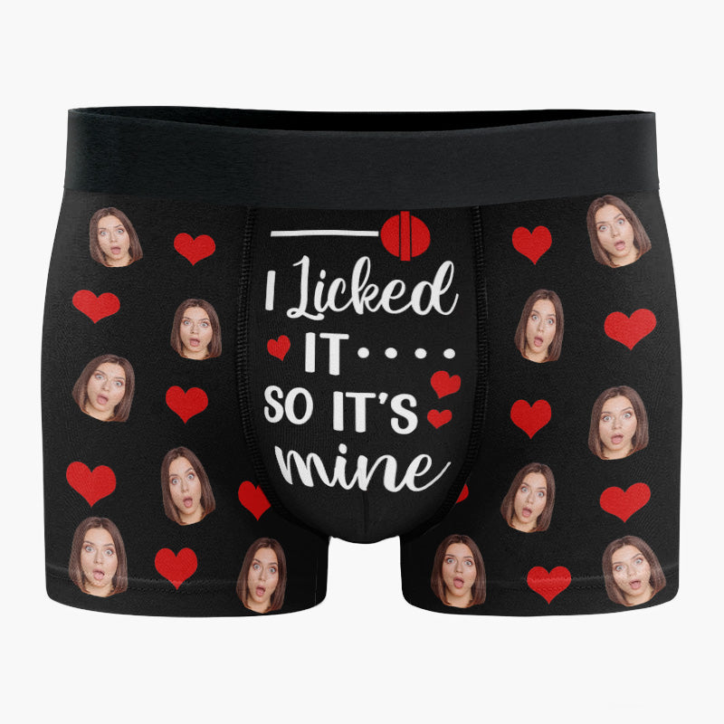 Funny I Licked It So It's Mine Men’s Boxer Briefs, Funny Mens Underwear, Valentine's Gift For Him