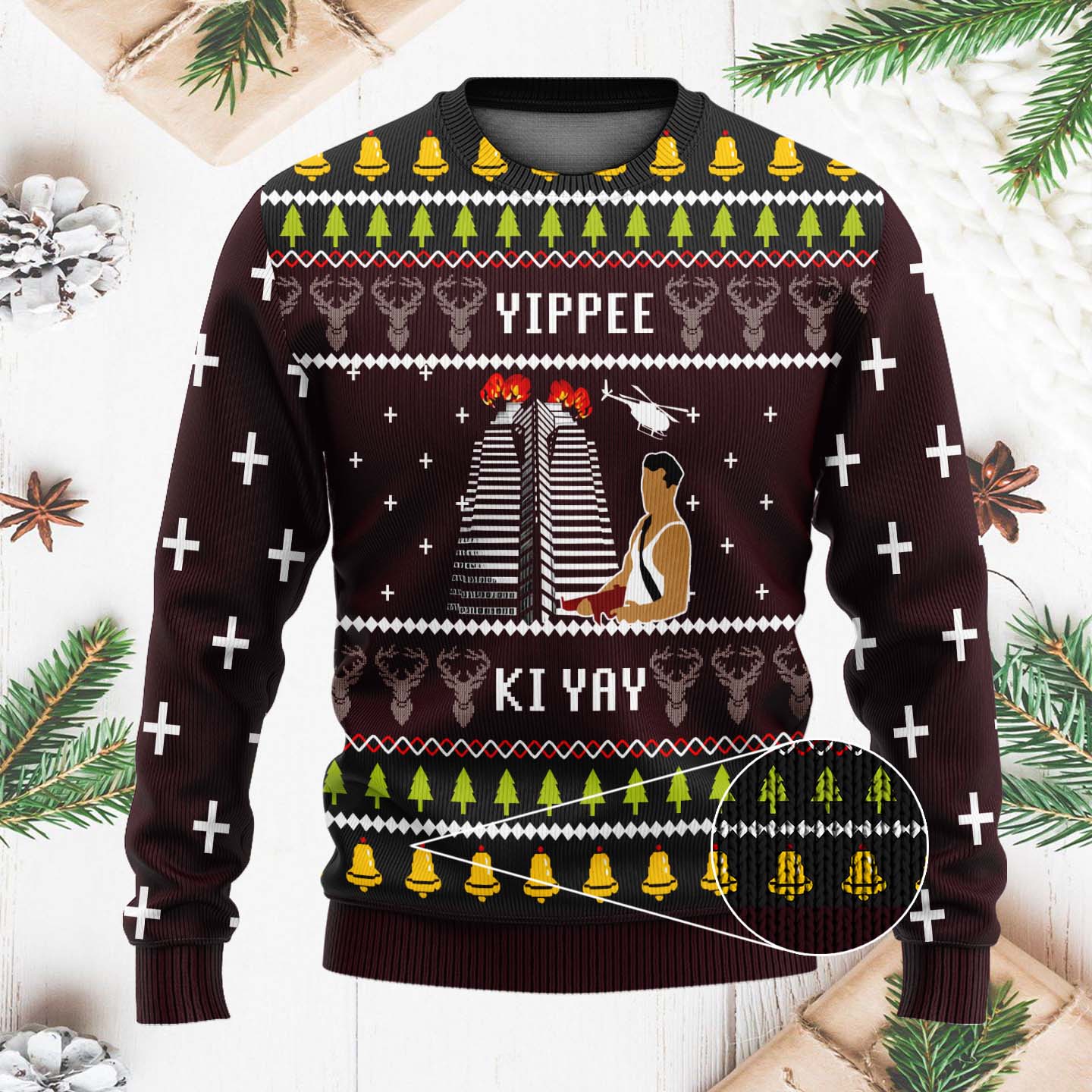 Yippee Ki Yay Funny Christmas Ugly Sweater, Die Hard, Christmas Gifts