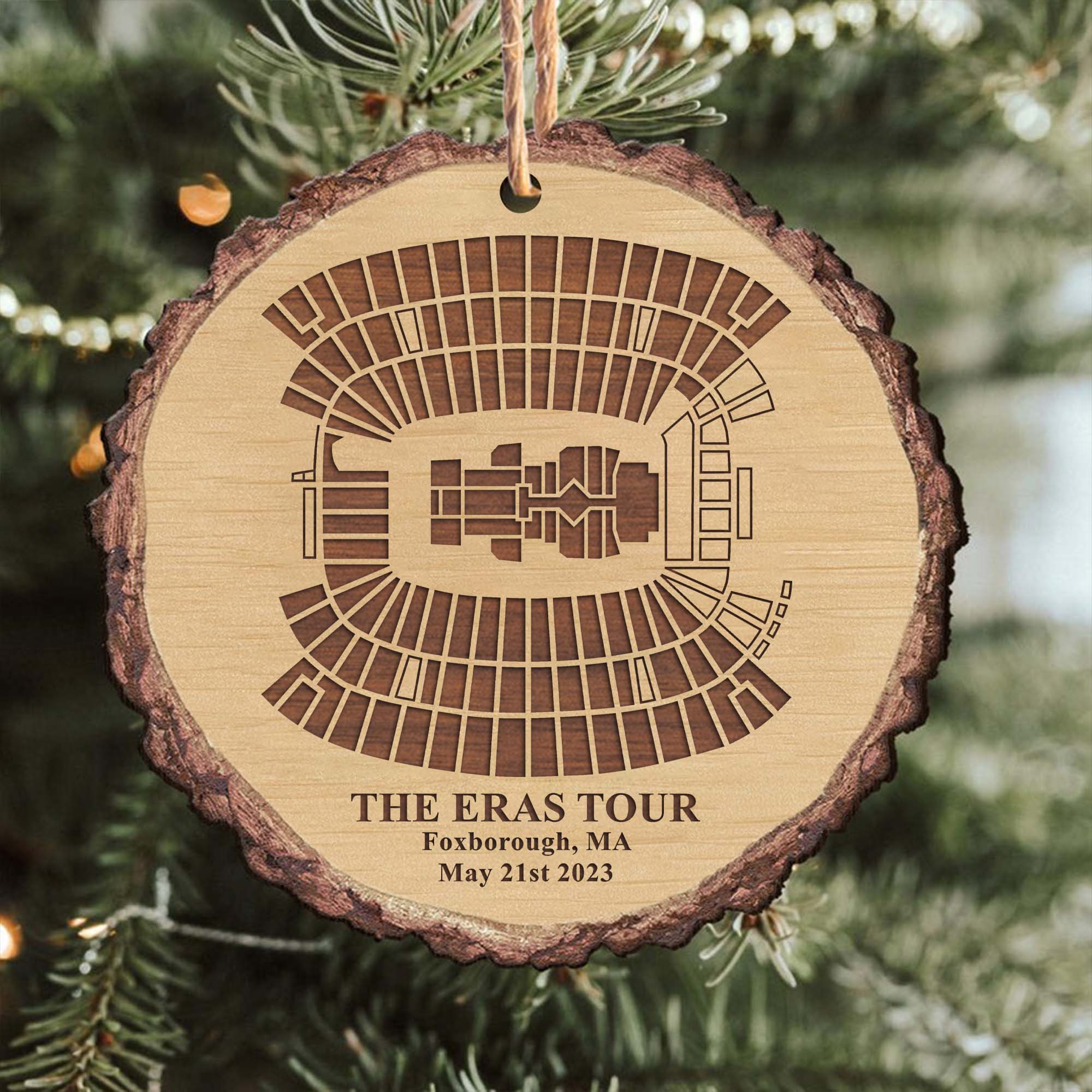 The Eras Tour Foxborough Stadium Ornament, Personalized Christmas Wood Ornament, Gift For Swifties