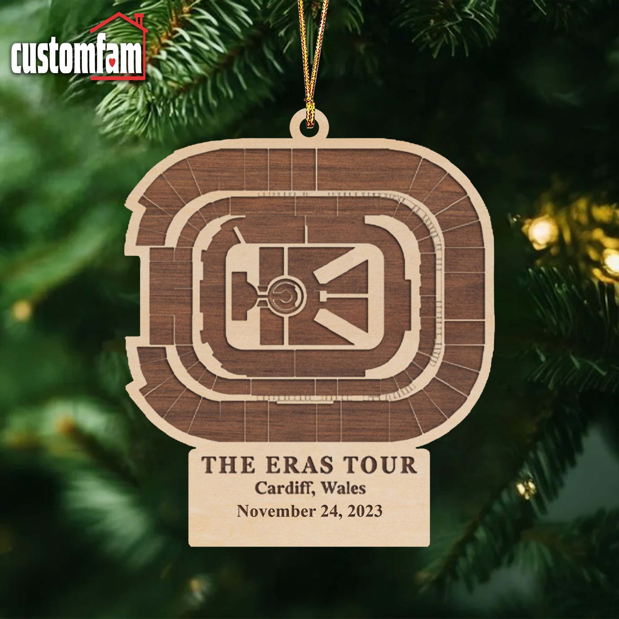 The Eras Tour Cardiff Stadium Ornament, Personalized Christmas Ornament