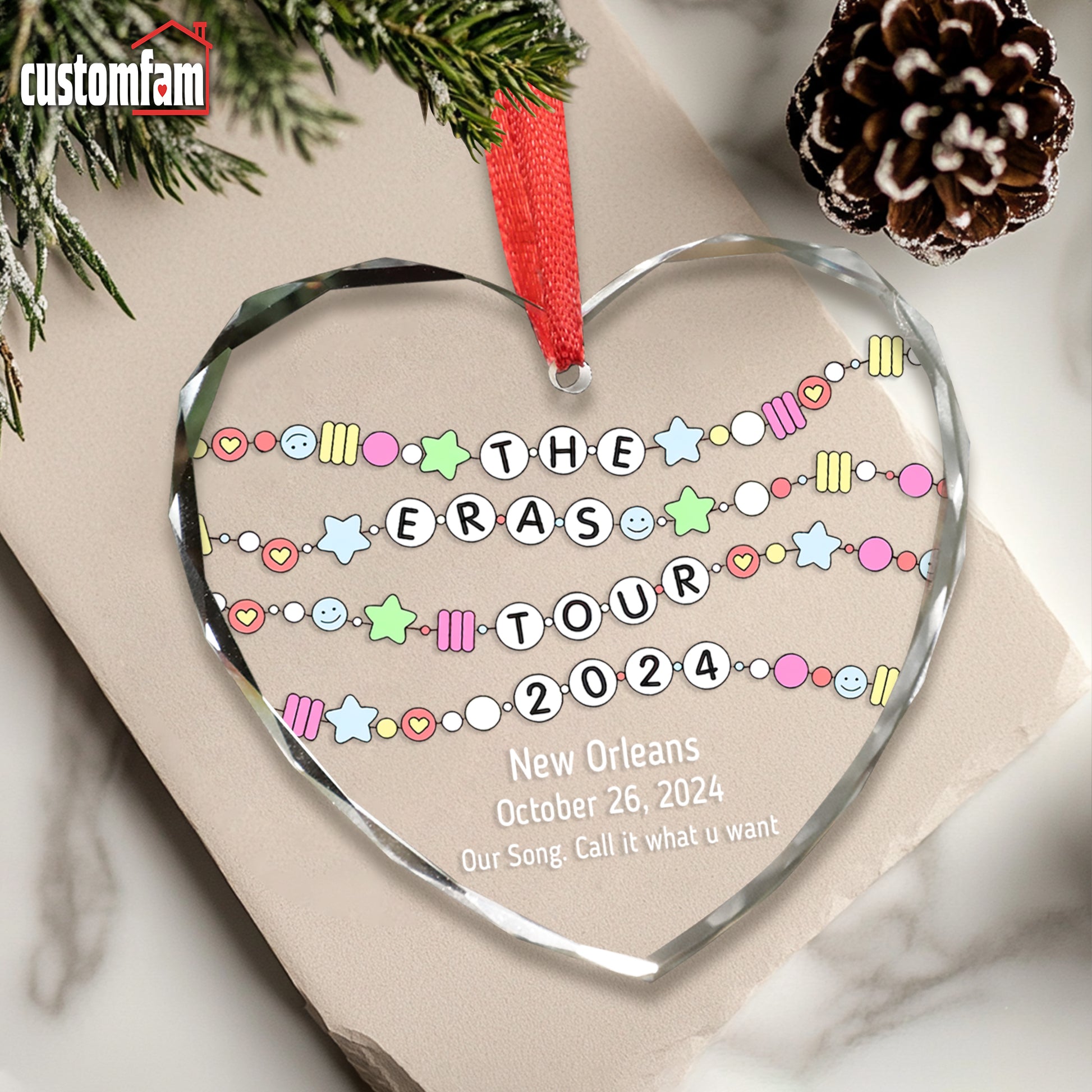 The Eras Tour 2024 Personalized Christmas Glass Ornament, Gift For Swi ...