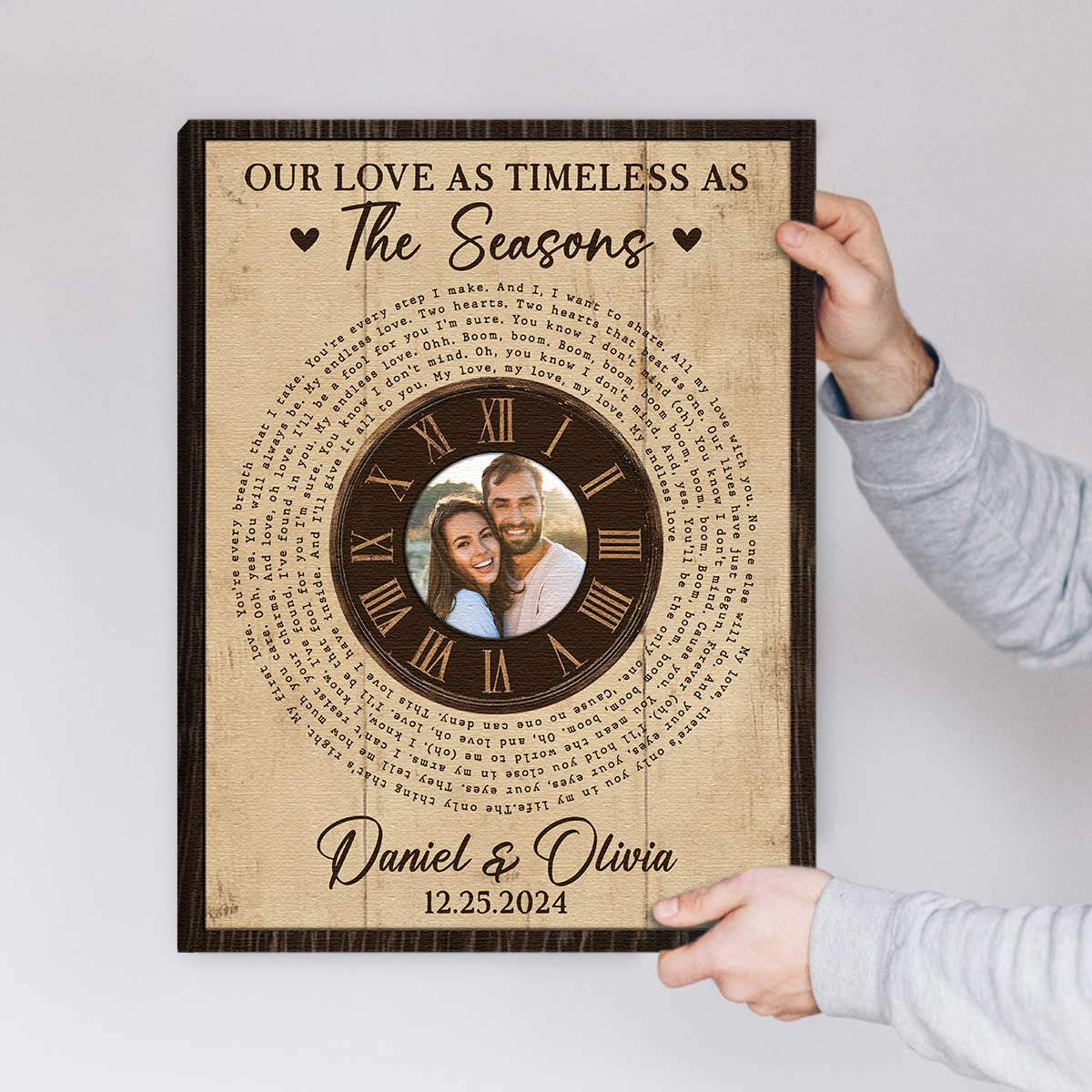 Our Time Is Timeless Canvas Print Wall Art, Custom Lyrics Canvas Prints, Couple Valentines Gift, Custom Photo Gifts