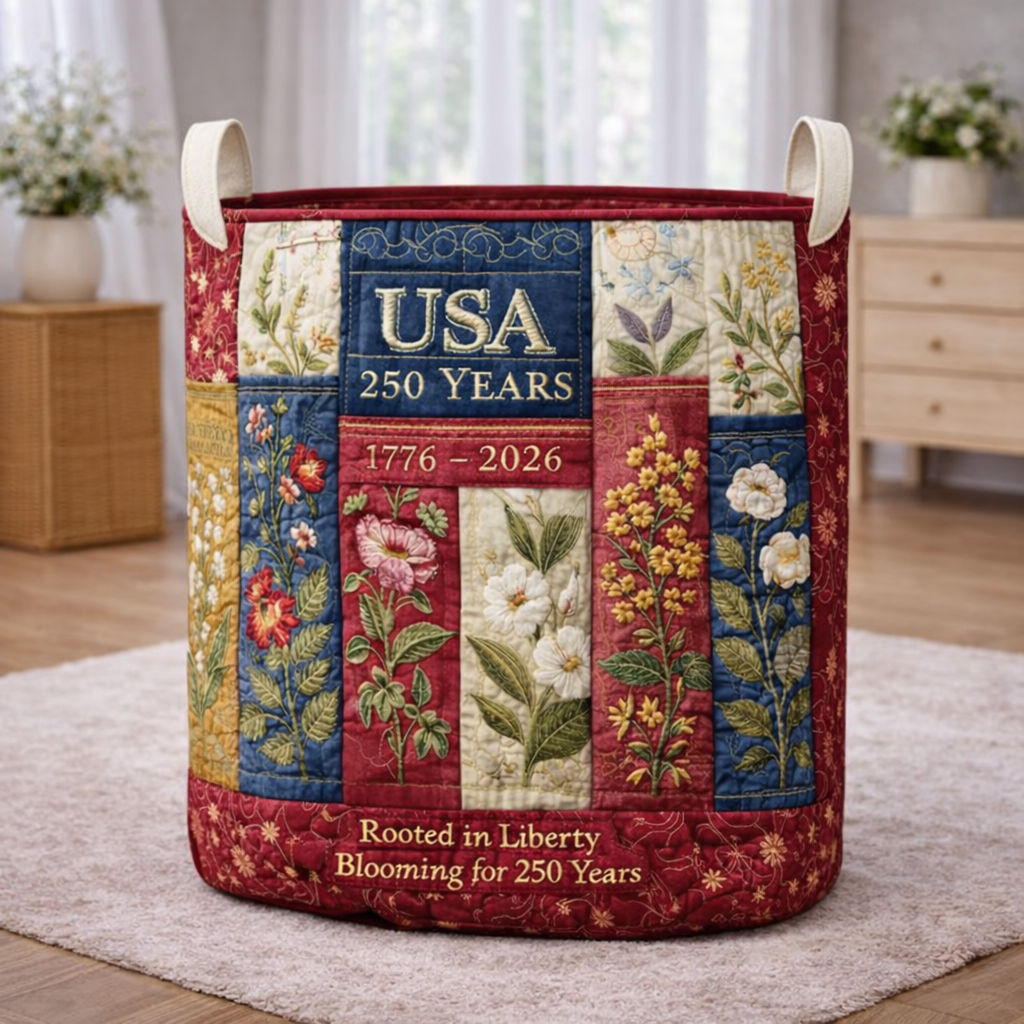 USA 250 Years 1776-2026 Rooted In Liberty Laundry Basket Laundry Gifts, Patriotic Decor, 4th Of July Gift