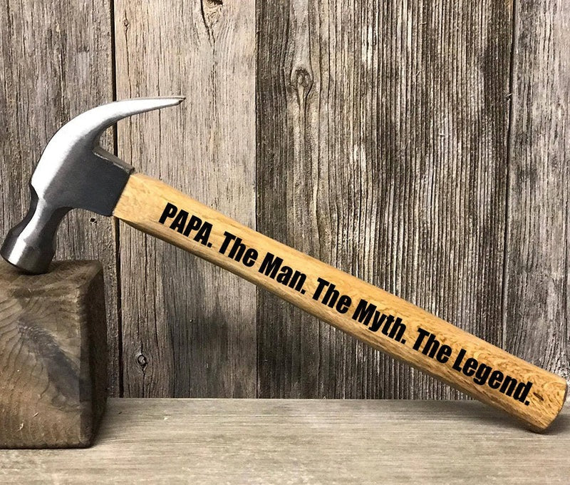 PAPA The Man The Myth The Legend Engraved Hammer, Gifts For Dad