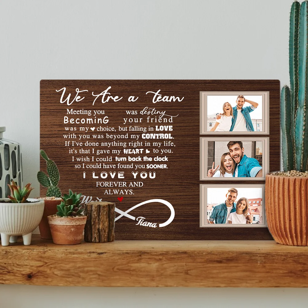 We Are A Team Forever And Always Canvas Print Wall Art, Couple Valentines Gift, Wedding Anniversary Gift