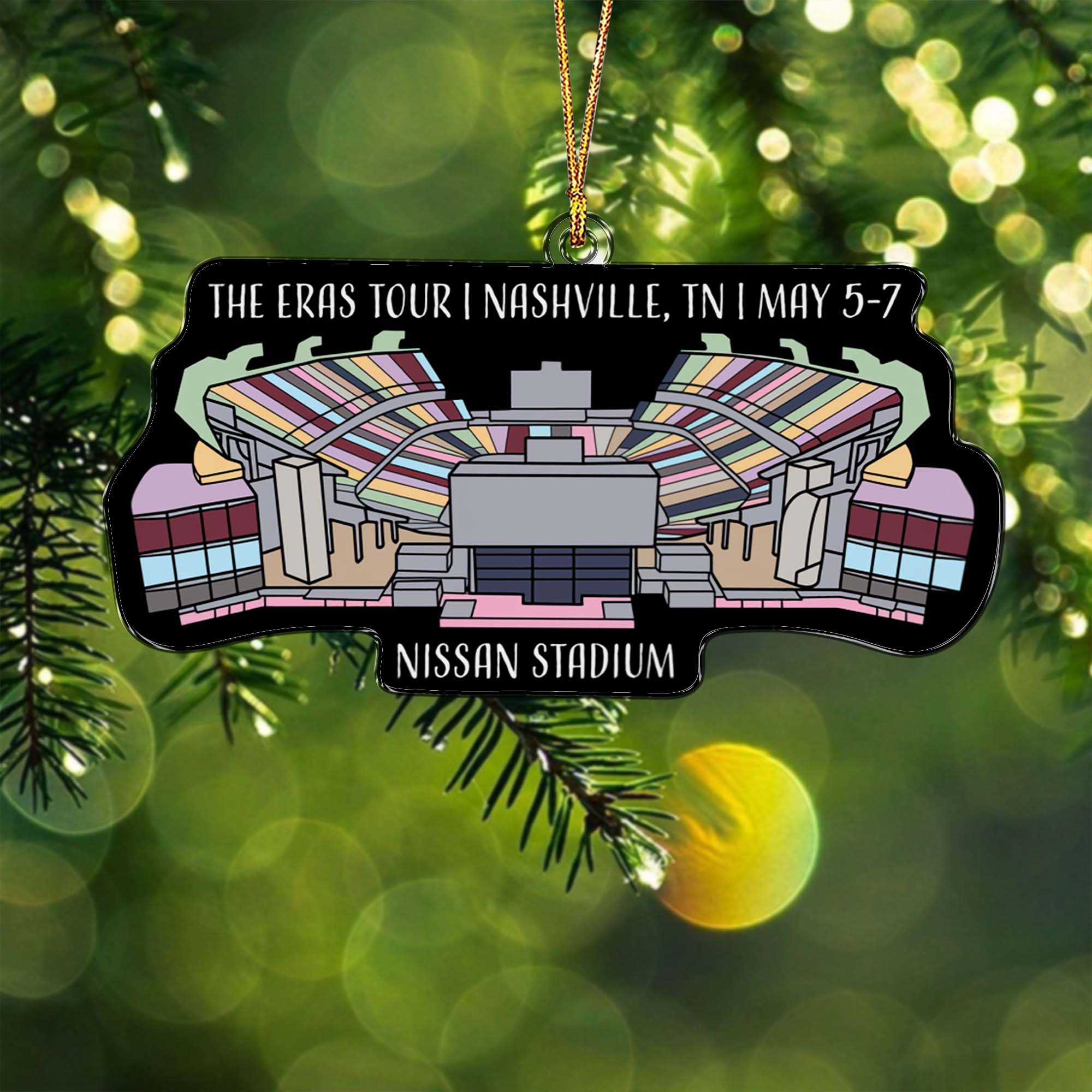 The Eras Tour Nashville Stadium Personalized Acrylic Christmas Ornament, Gift For Swifties