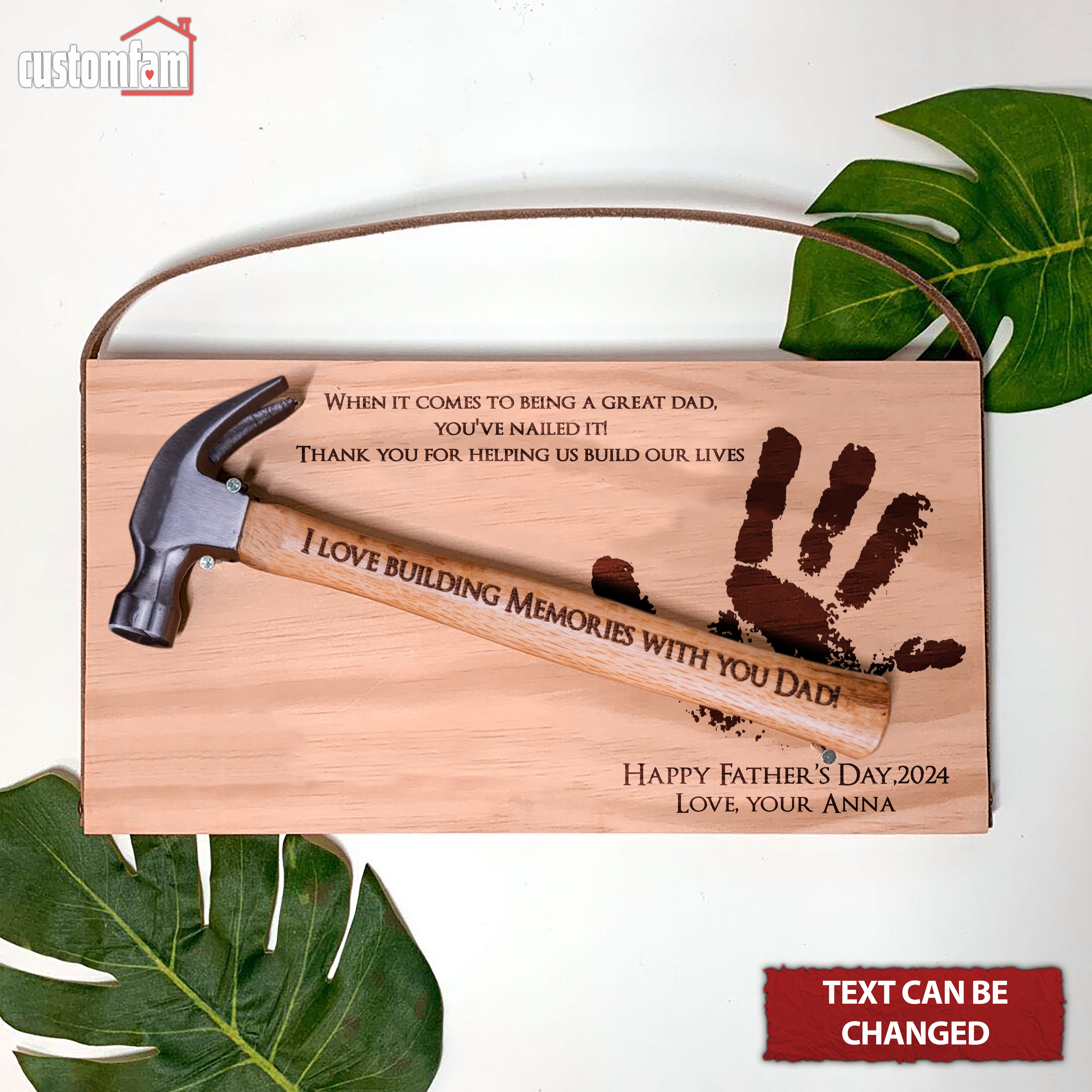 I Love Building Memories With You Dad Personalized Engraved Hammer, Gifts For Dad