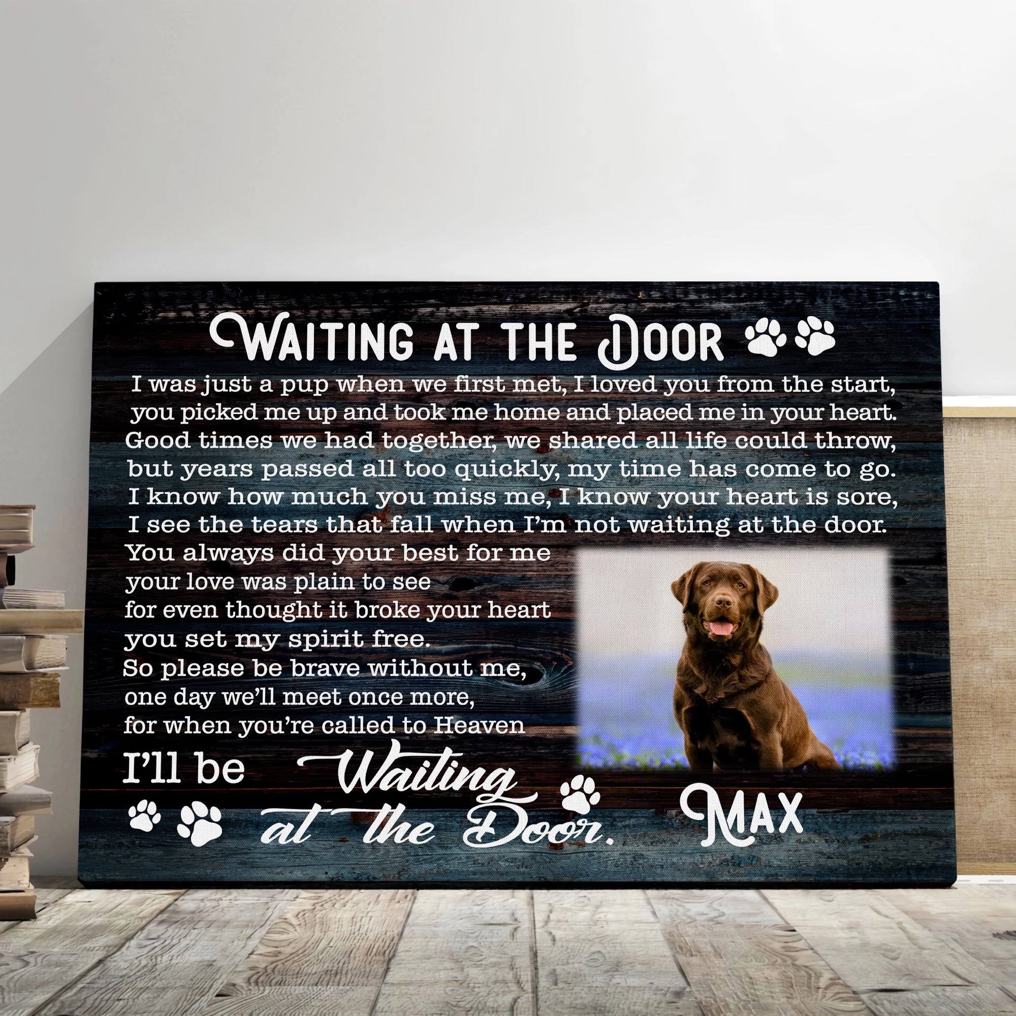 Waiting At The Door Custom Photo Memorial Canvas, Gift For Dog Lovers