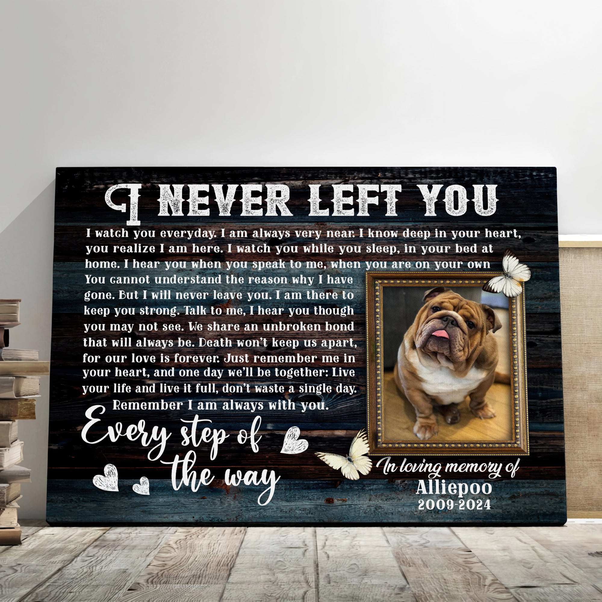 I Never Left You Custom Photo Memorial Canvas, Gift For Dog Lovers