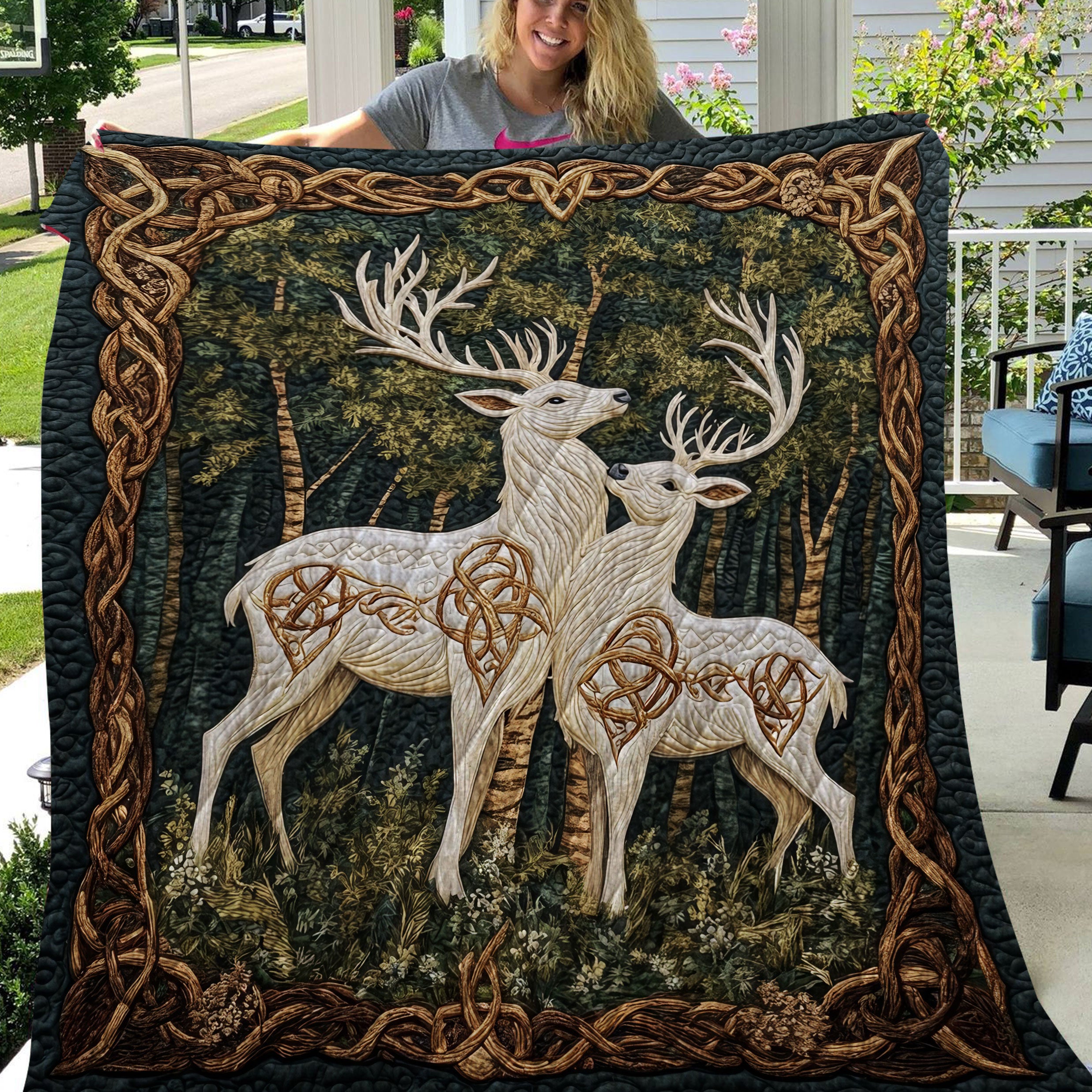 Antlered Affection Custom Blanket, Couple Blanket, Couple Valentine Gift