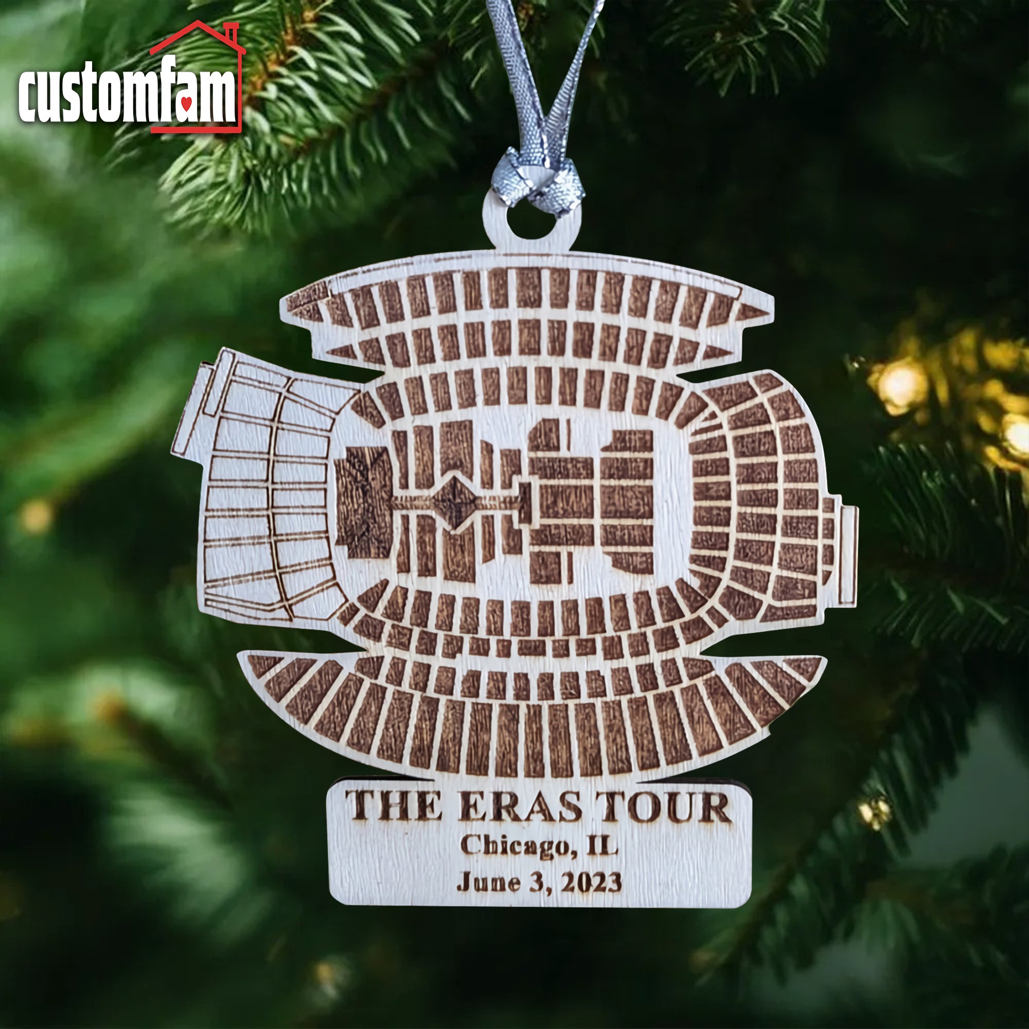 The Eras Tour Chicago Stadium Ornament, Personalized Christmas Ornament