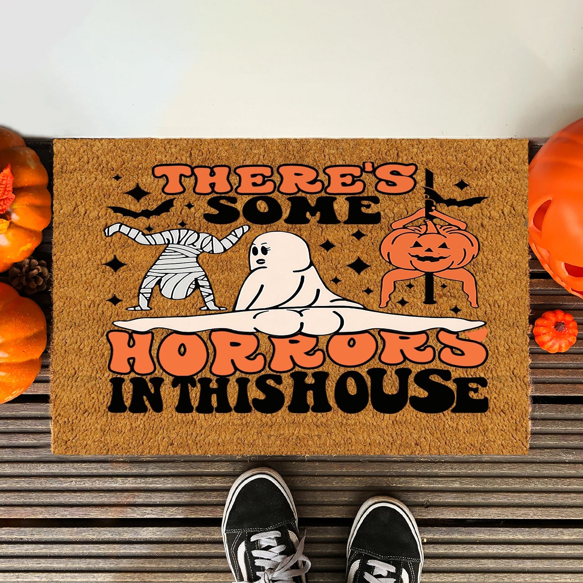 There's Some Horrors in This House Funny Halloween Doormat, Halloween Decor