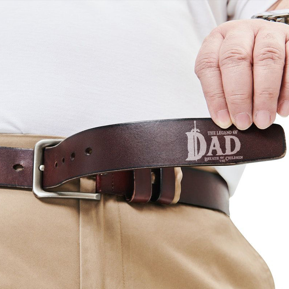 Daddy Is My Hero Personalized Engraved Mens Leather Belt, Fathers Day Gift