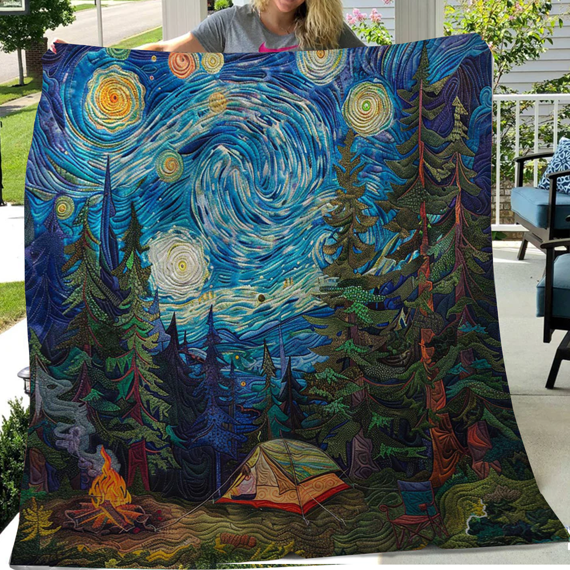 The Starry Night Blanket, Art Blanket, Starry Night Painting, Bedroom Decor