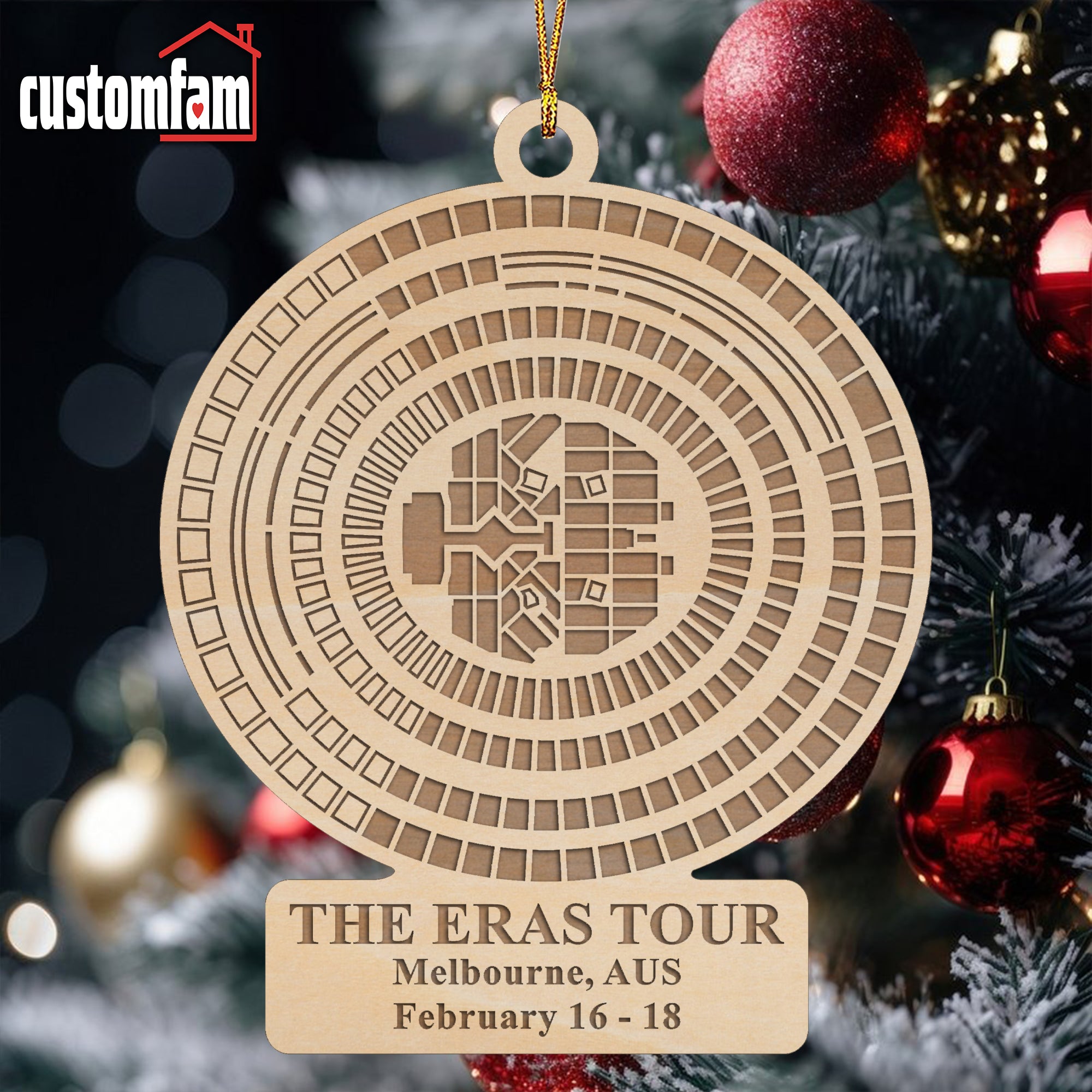 The Eras Tour Melbourne Stadium Ornament, Personalized Christmas Ornament, Gift For Swifties