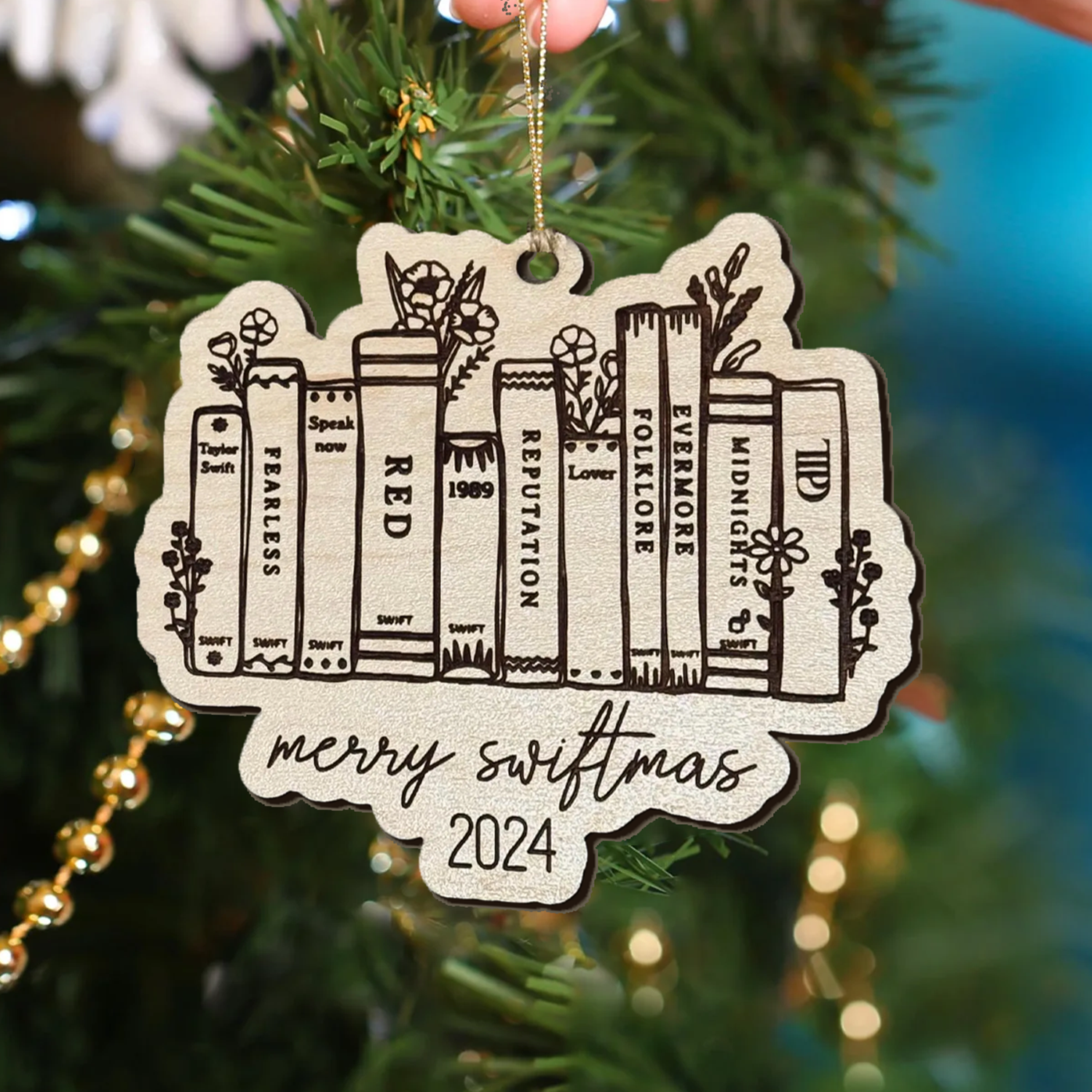 Merry Swiftmas Ornament, The Eras Tour 2024, Gift For Swifties, Bookish Gifts