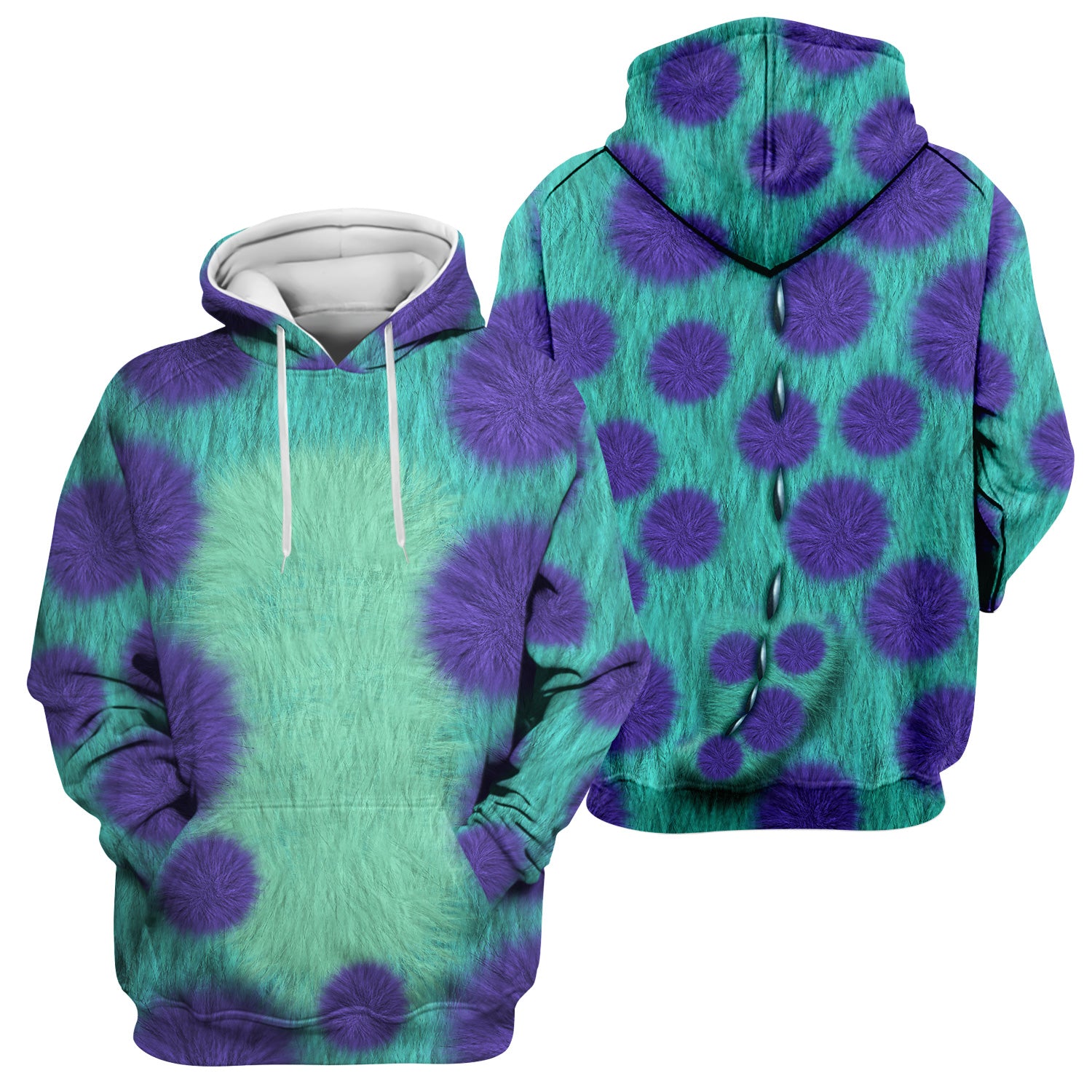 Big Green And Purple Monster Costume Shirt, Movie Character Costume, Funny Mens Costumes, Halloween Funny Shirts