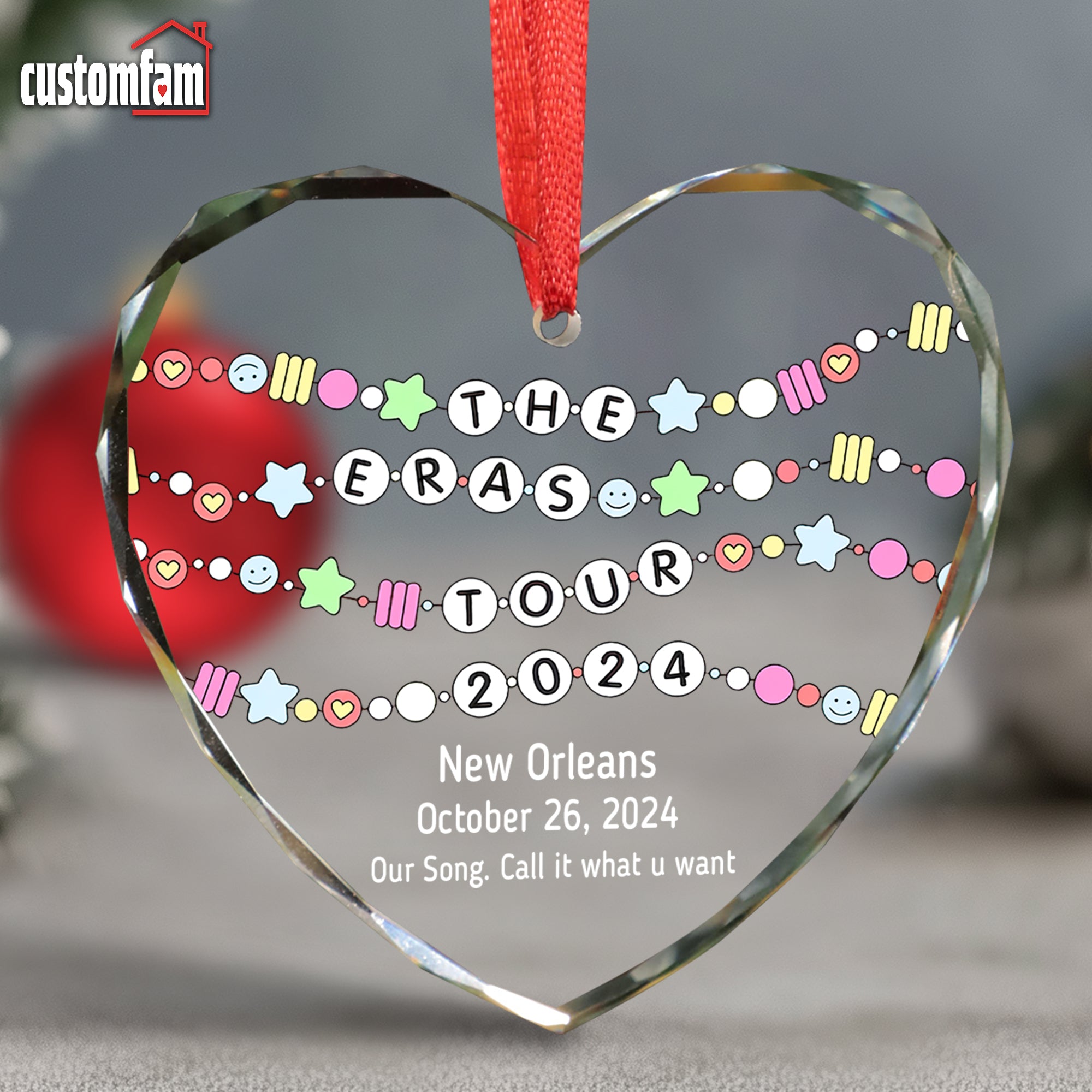 The Eras Tour 2024 Personalized Christmas Glass Ornament, Gift For Swi ...