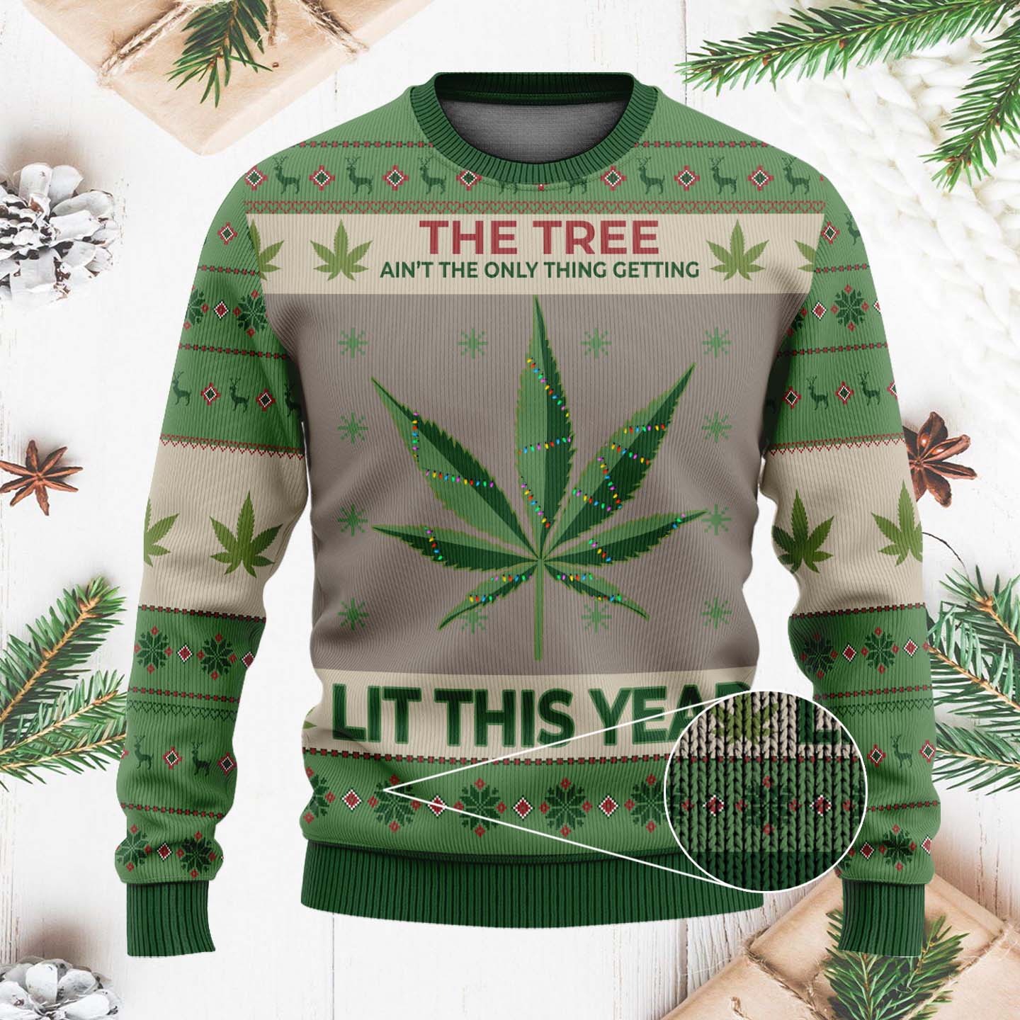 This Tree Ain't The Only Thing Getting Lit This Year Funny Christmas Ugly Sweater, Christmas Gifts