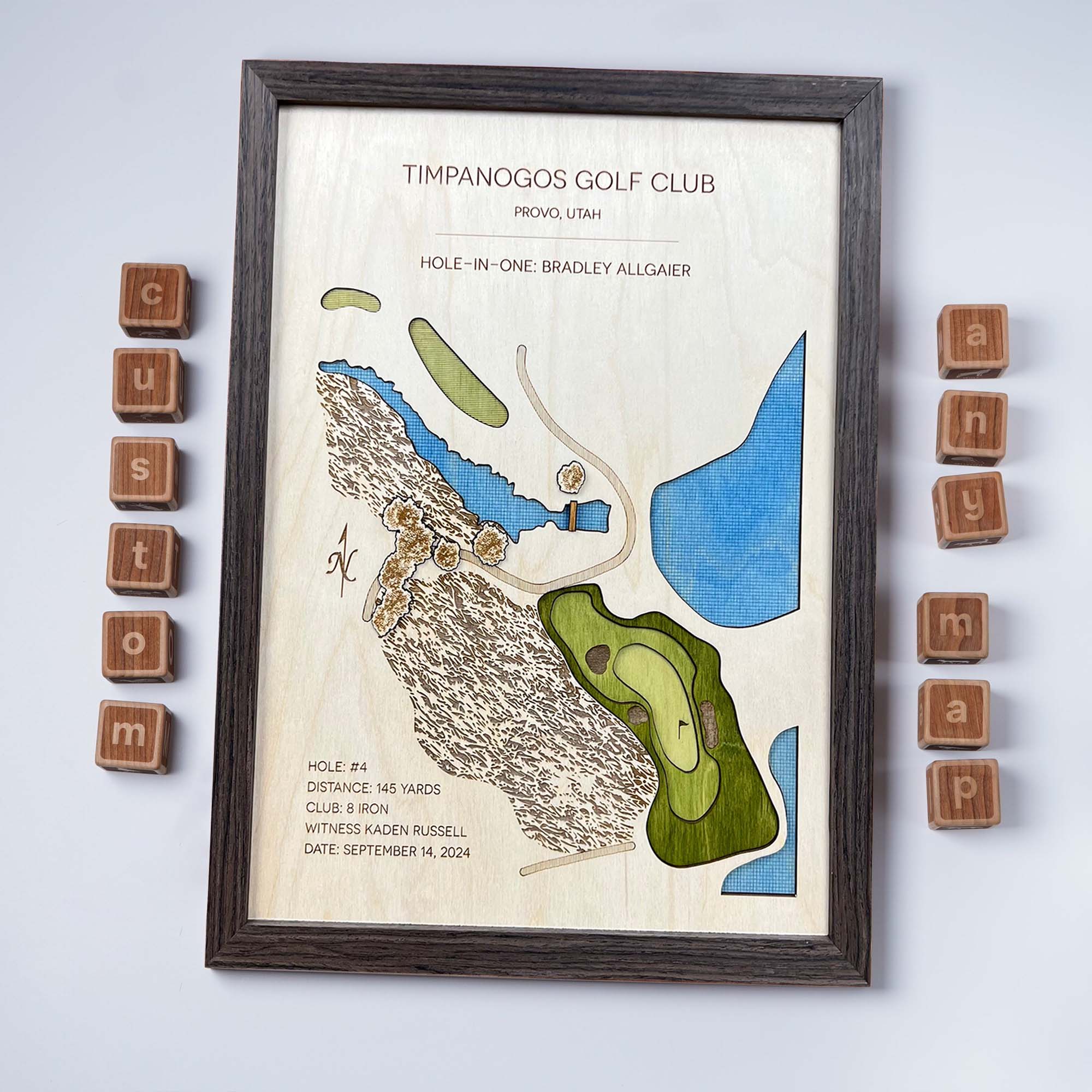 Timpanogos Golf Course Custom Golf Course Map, Golf Art, Golf Wood Sign, Gifts For Golf Lovers