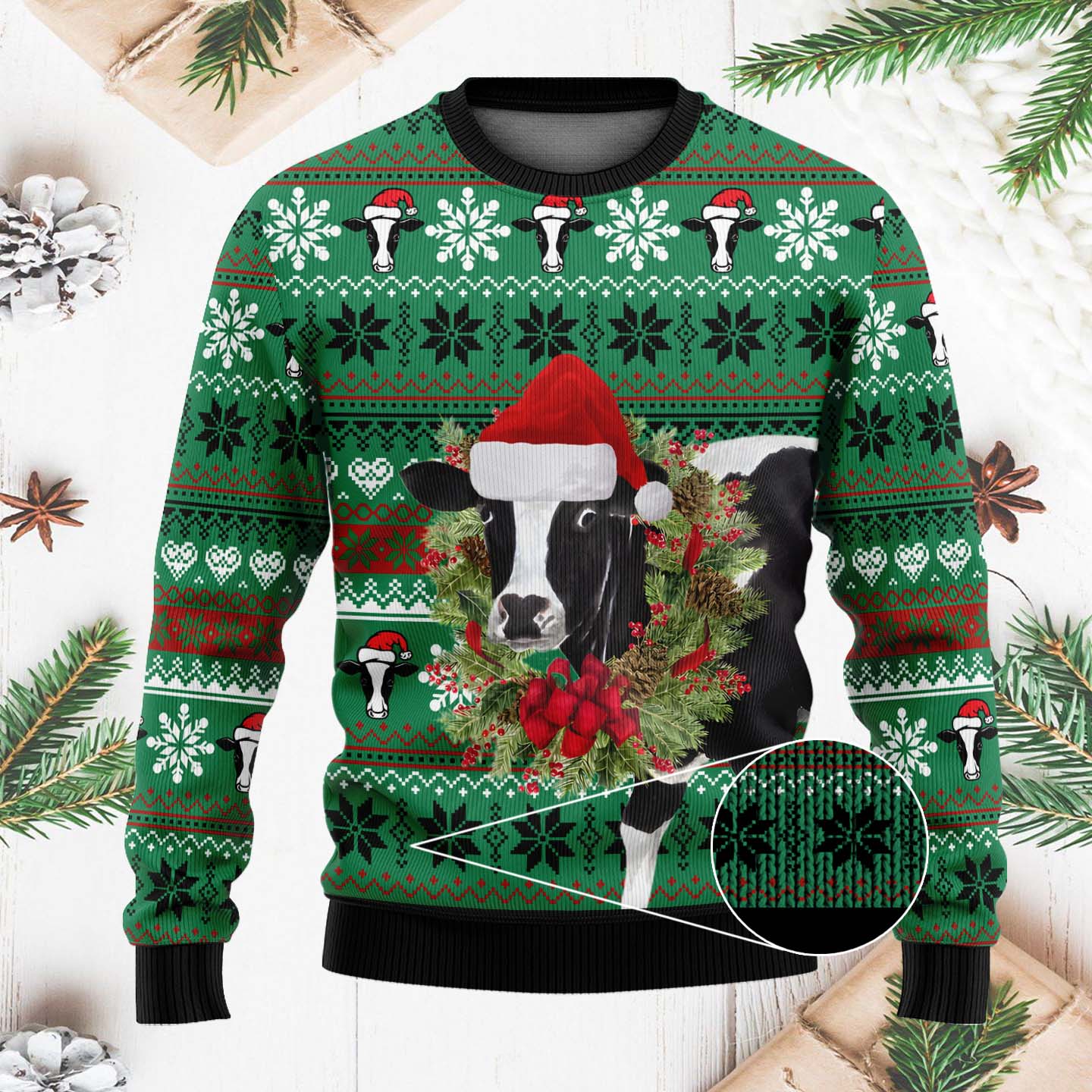 Naughty Ugly Cow Funny Christmas Ugly Sweater, Ugly Christmas Sweater